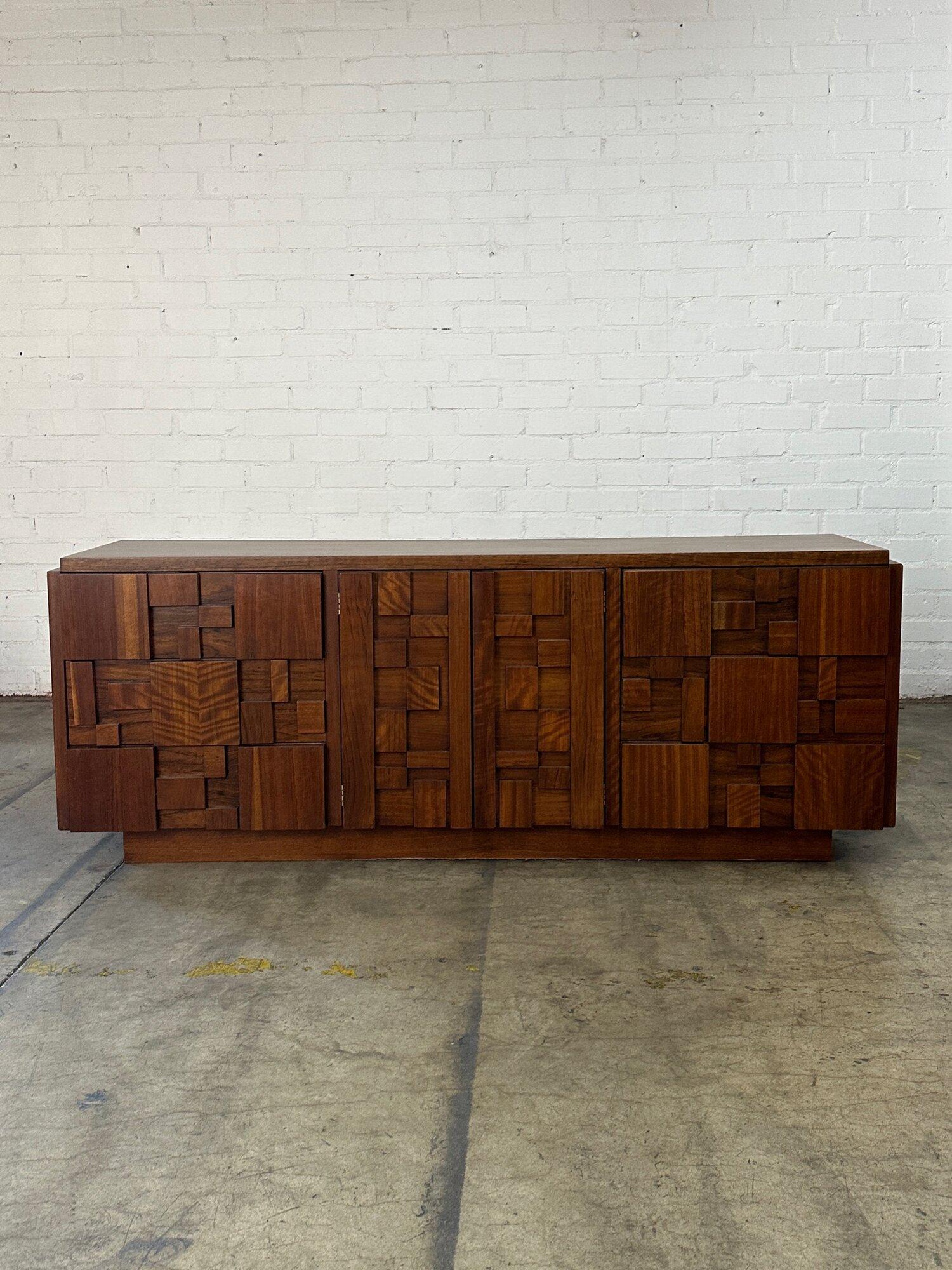 Lane Staccato Brutalist Dresser In Good Condition In Los Angeles, CA