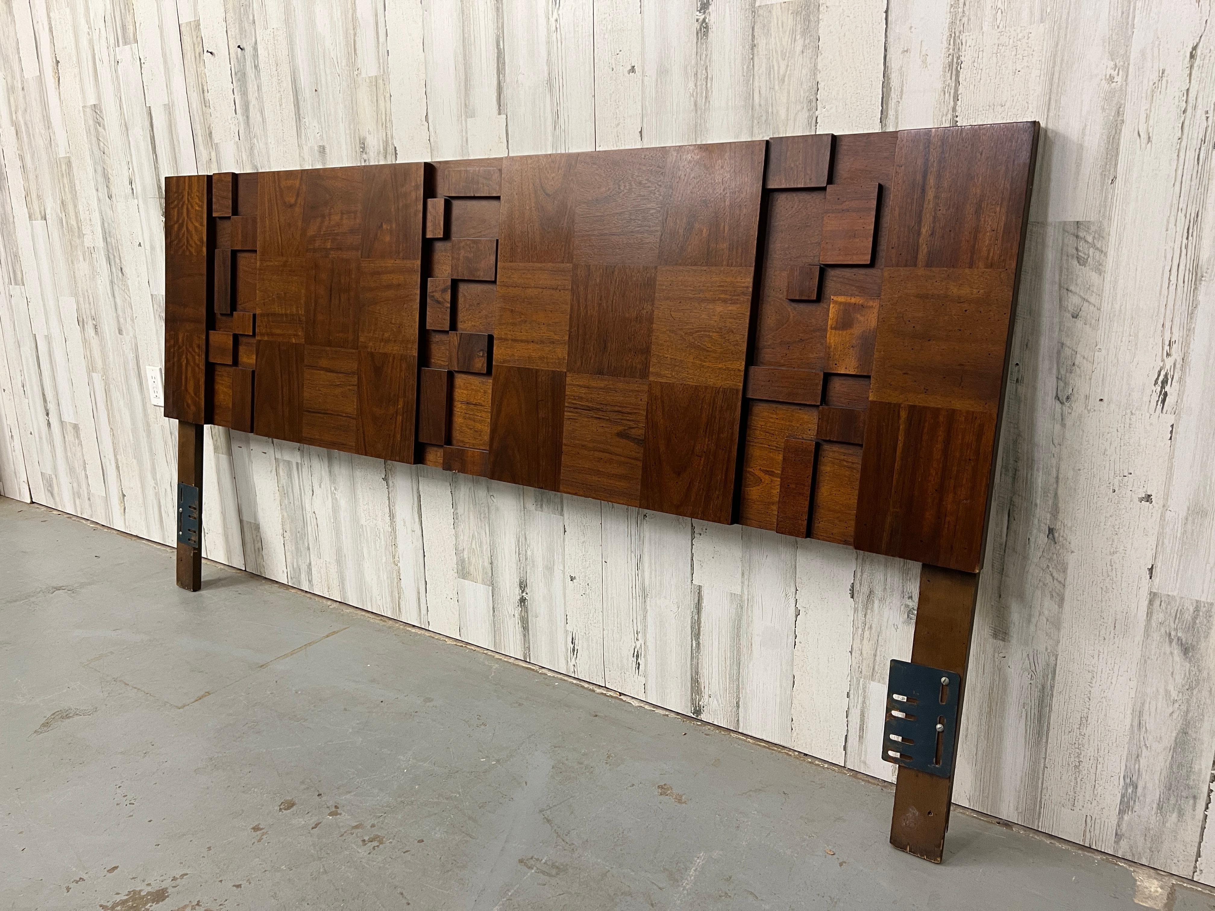 Lane Staccato Brutalist King Size Headboard In Good Condition In Denton, TX