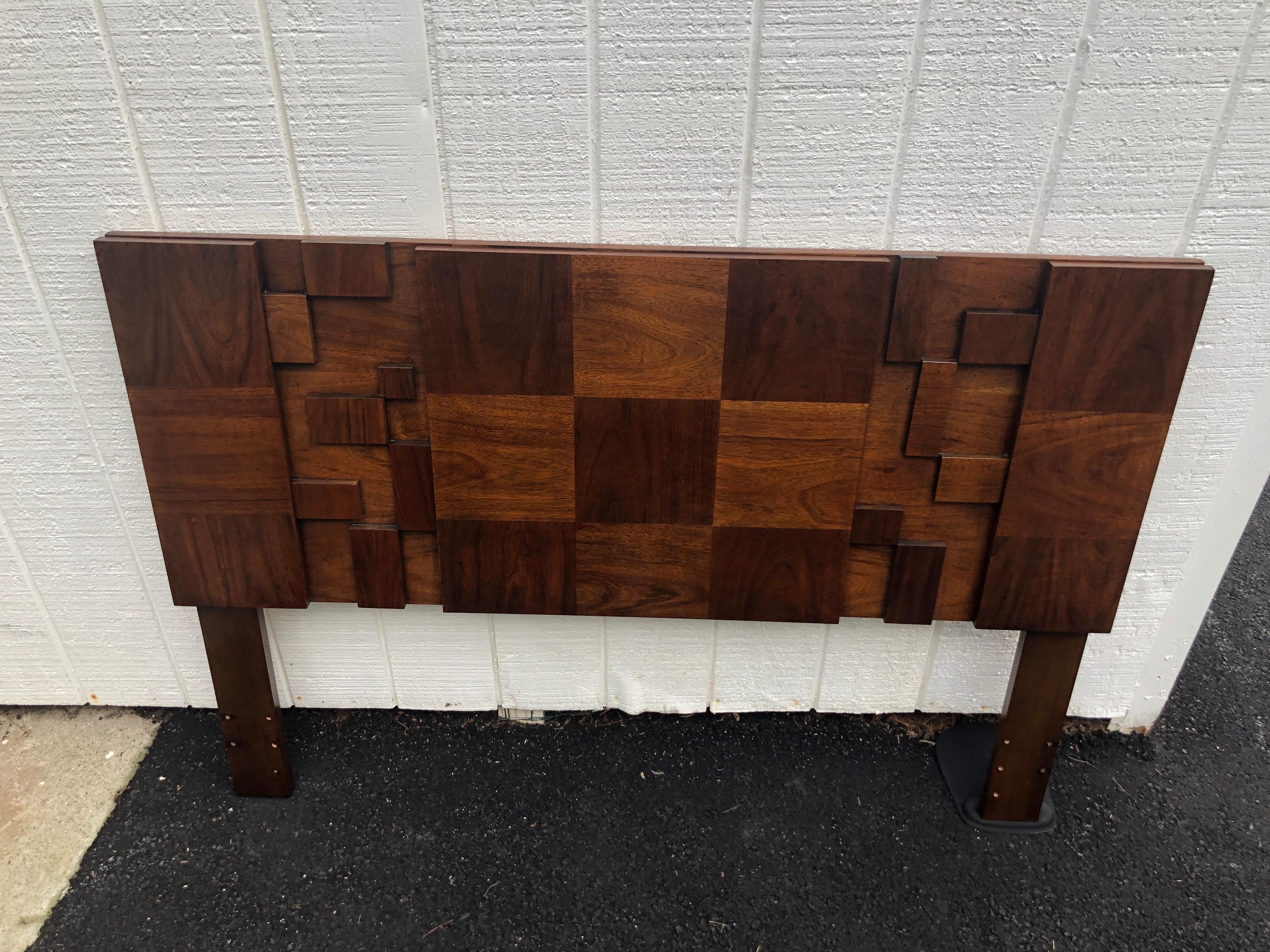 Lane Staccato Brutalist Mid Century Headboard 12