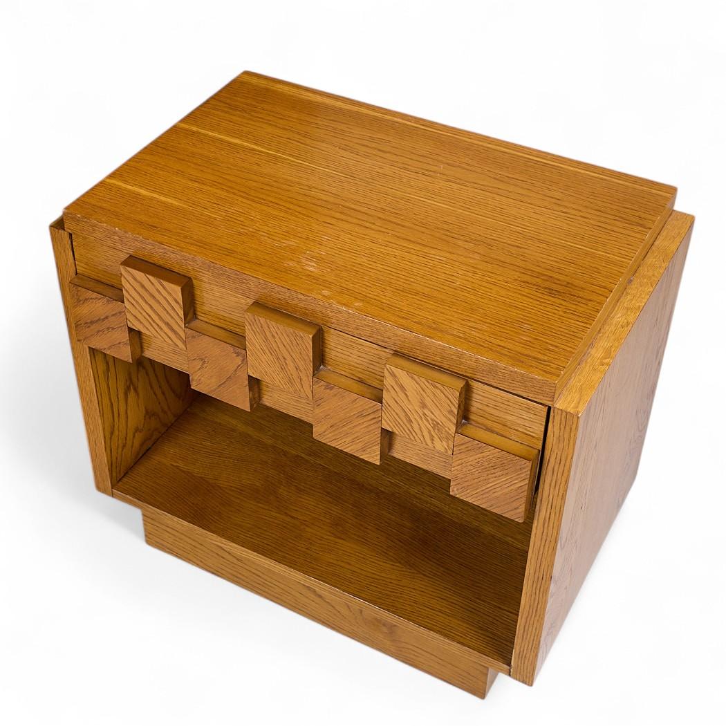 Lane Staccato Brutalist Mid Century Tables de nuit en Oak - Paire en vente 4