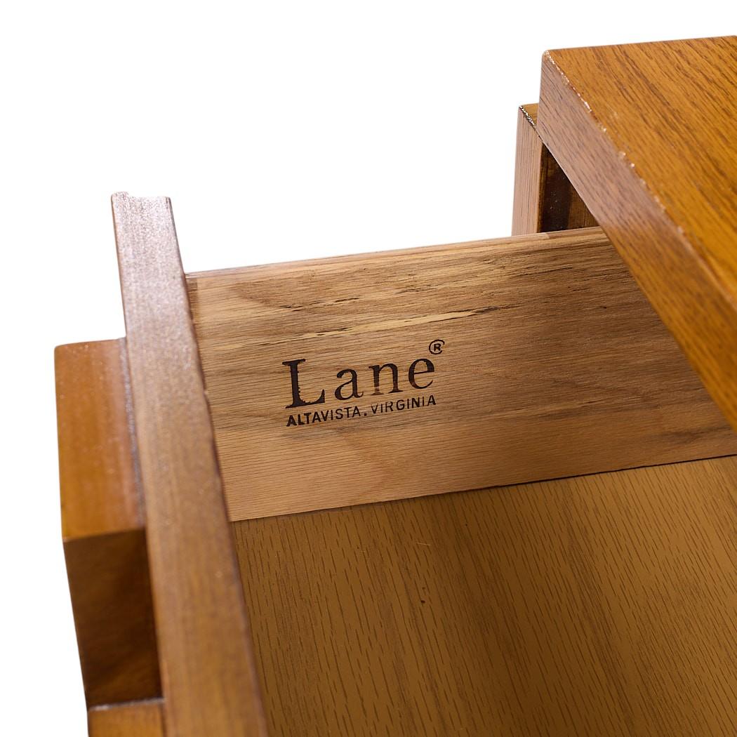 Lane Staccato Brutalist Mid Century Tables de nuit en Oak - Paire en vente 5