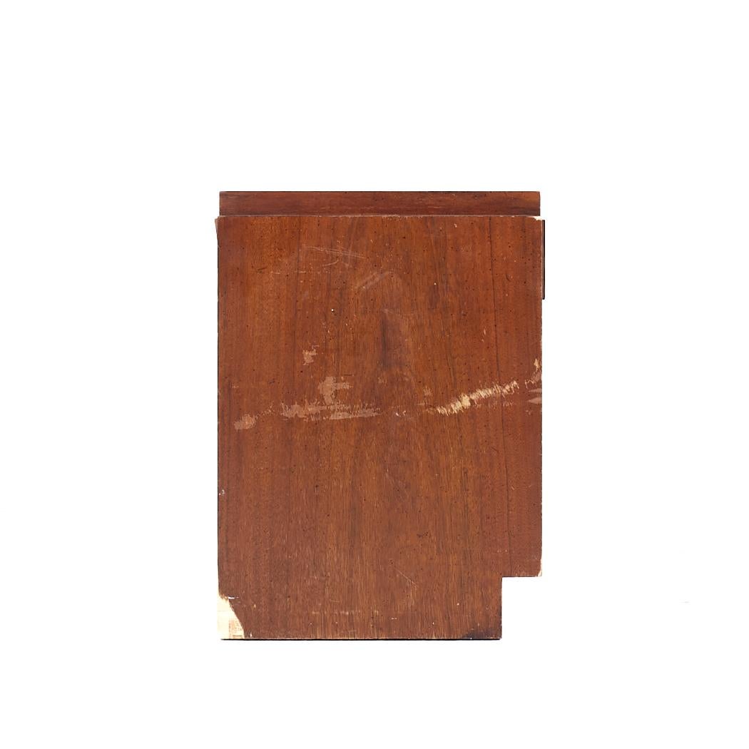 American Lane Staccato Brutalist Mid Century Walnut Nightstand For Sale