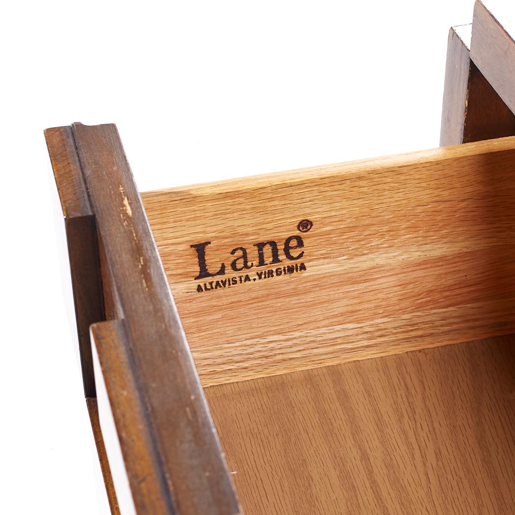 Lane Staccato Brutalist Mid Century Walnut Nightstand For Sale 3