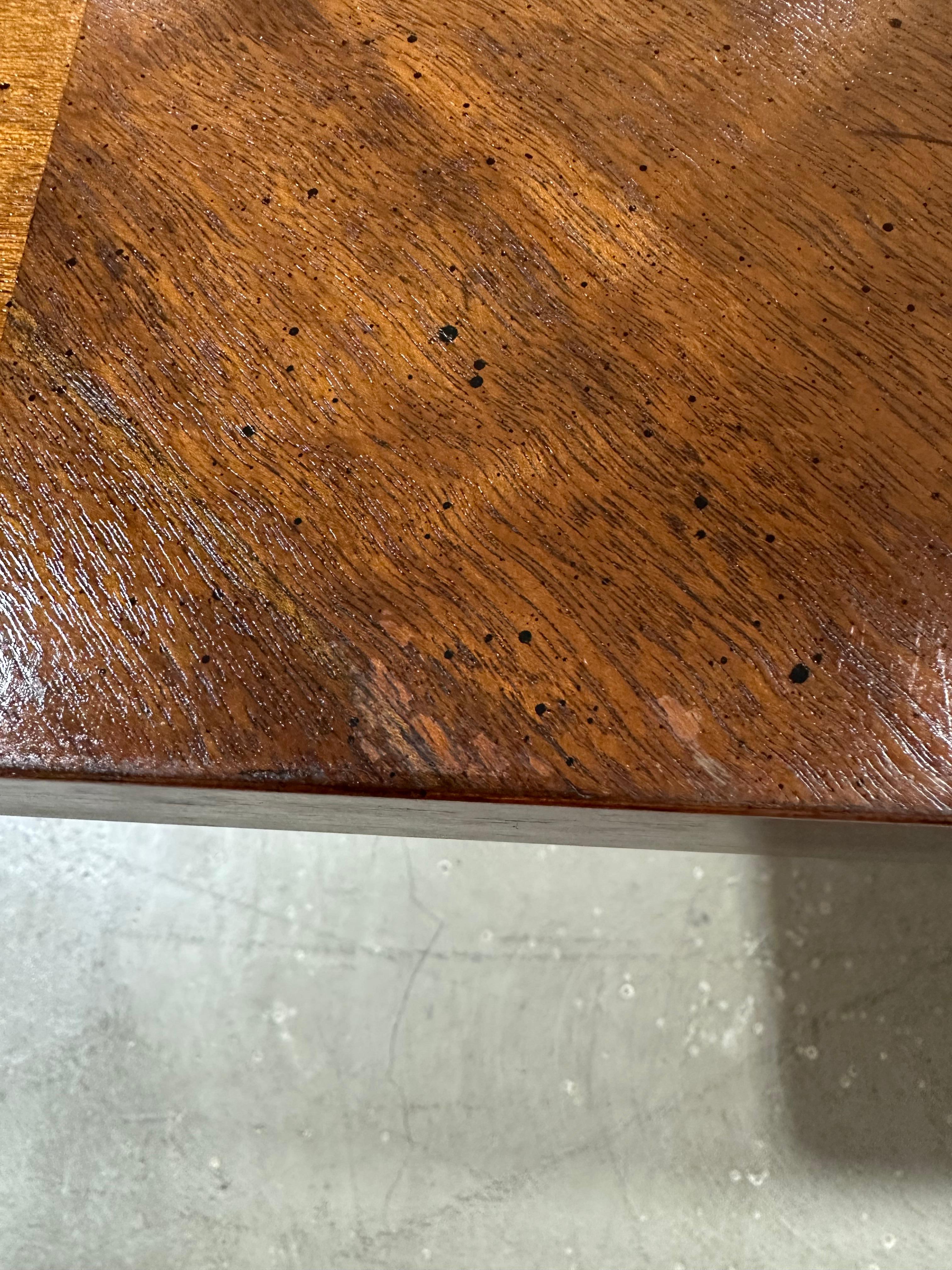 Lane Staccato Brutalist Parquetry Extension Dining Table en vente 5