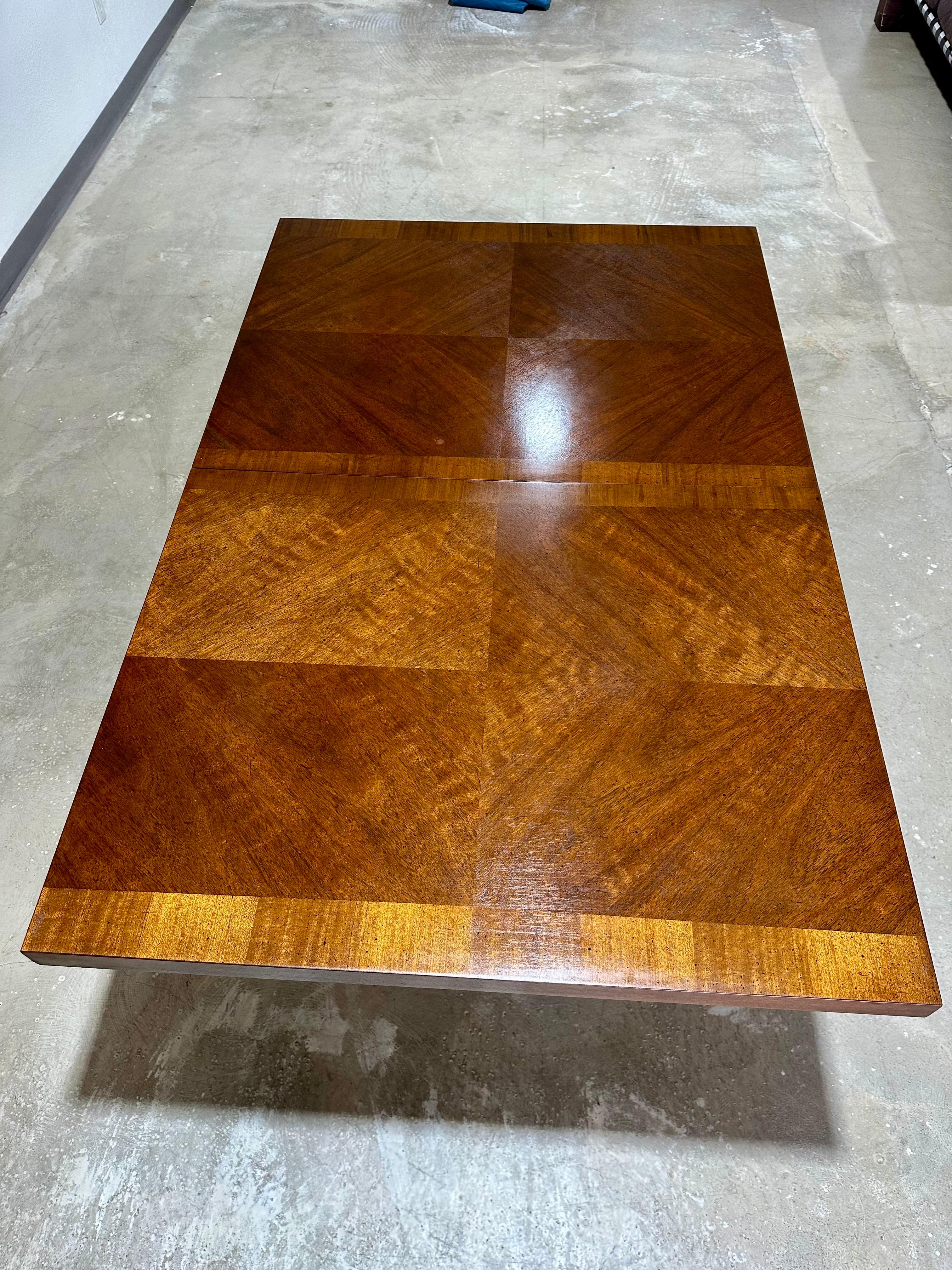 Lane Staccato Brutalist Walnut Dining Set, Table and 6 Chairs For Sale 2