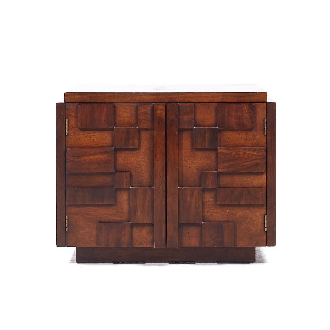 Lane Staccato Mid Century Walnut Commode Nightstand

This nightstand measures: 27.75 wide x 16.25 deep x 22 inches high

All pieces of furniture can be had in what we call restored vintage condition. That means the piece is restored upon purchase so