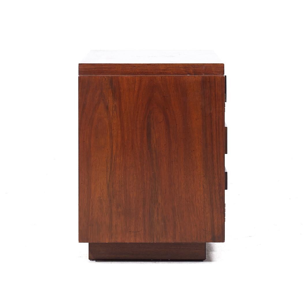 American Lane Staccato Mid Century Walnut Commode Nightstand For Sale
