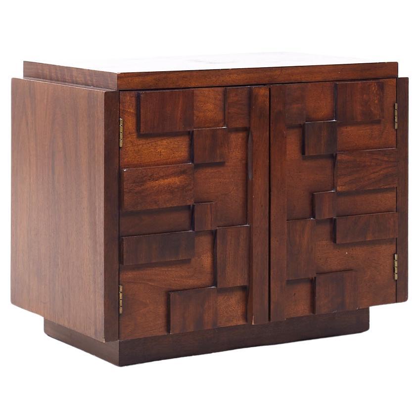 Lane Staccato Mid Century Walnut Commode Nightstand For Sale
