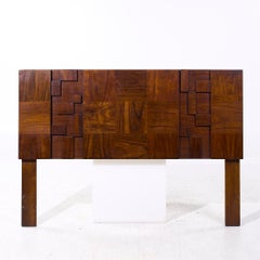 Lane Staccato Mid Century Walnut Queen Brutalist Headboard
