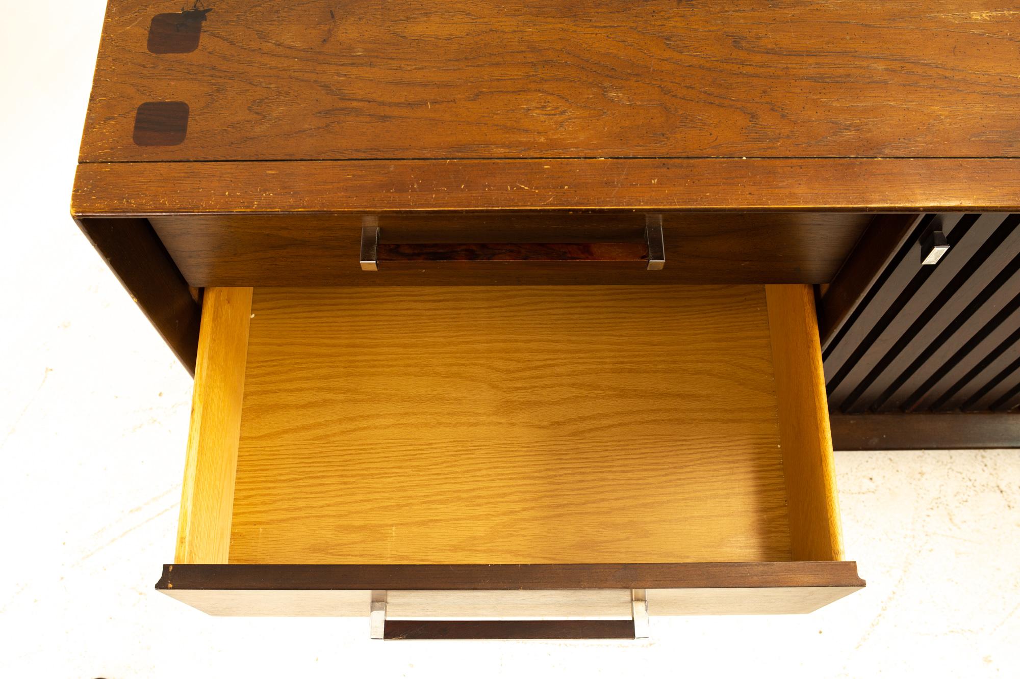 Lane Tower Suite Mid Century Walnut and Rosewood Lowboy 5