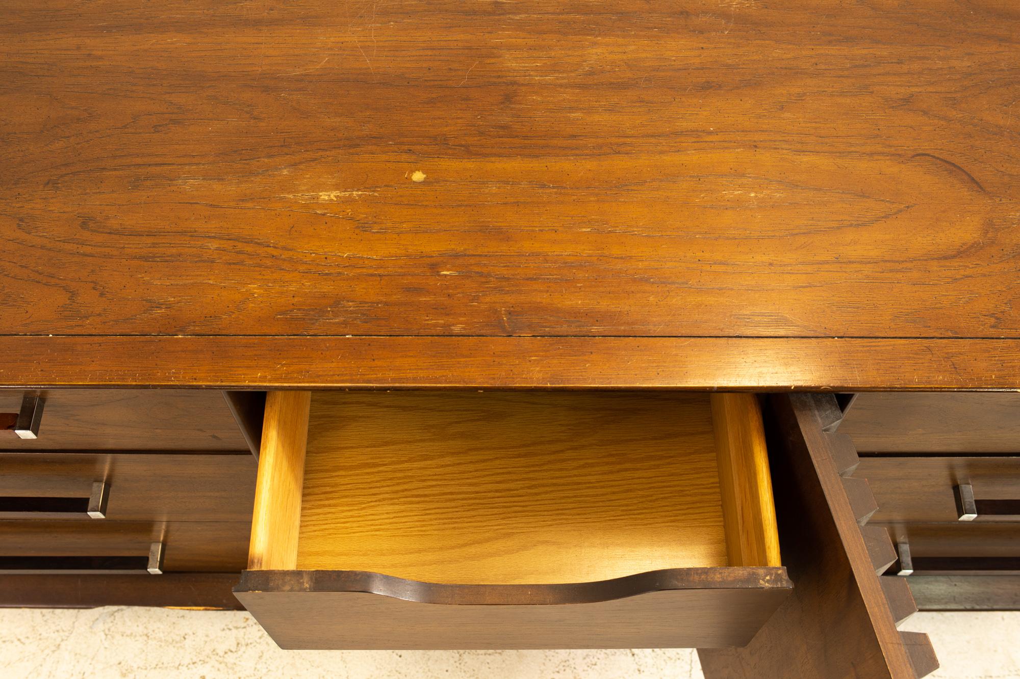 Lane Tower Suite Mid Century Walnut and Rosewood Lowboy 6