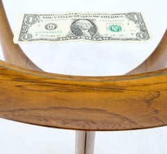 Lane Tripod Trileged Round Beveled Chestnut Bezel Glass Top Side End Table Stand