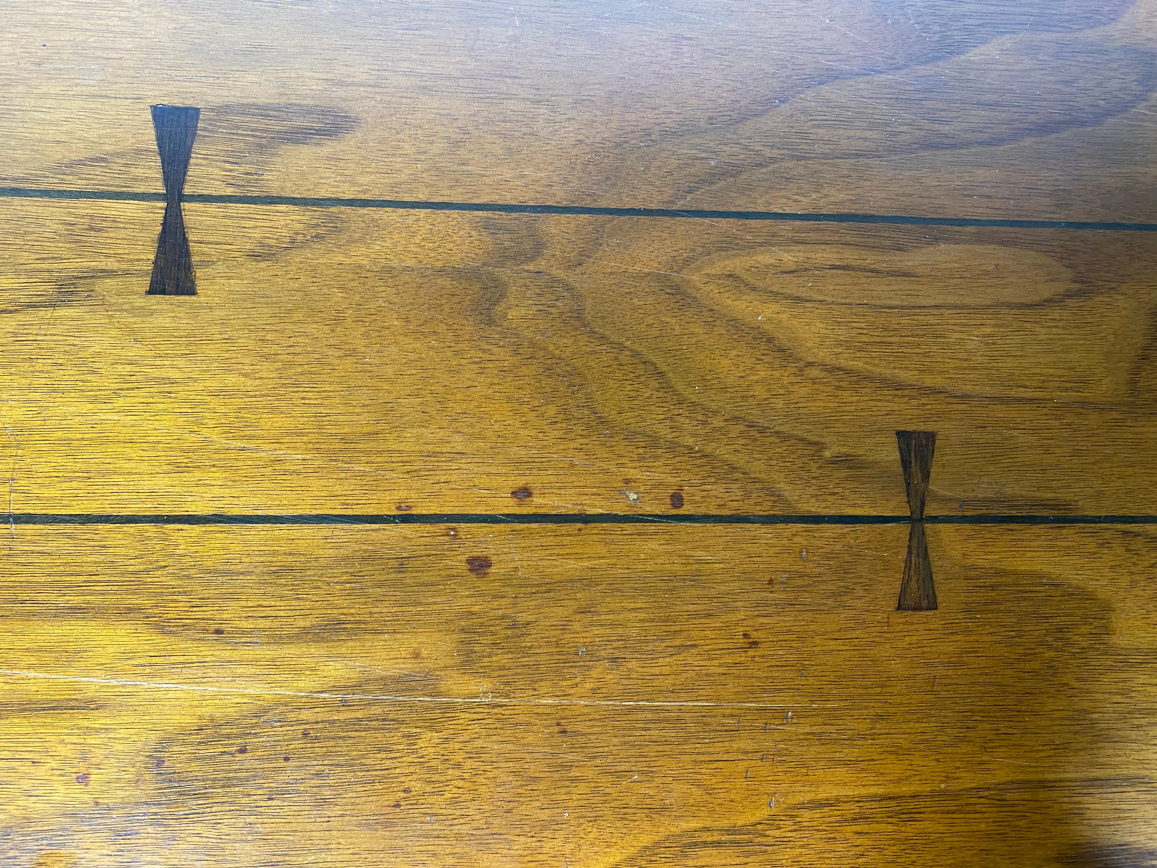 Mid-20th Century Lane Tuxedo 8 Drawer Dresser / Credenza, Inlay Bowtie Detail