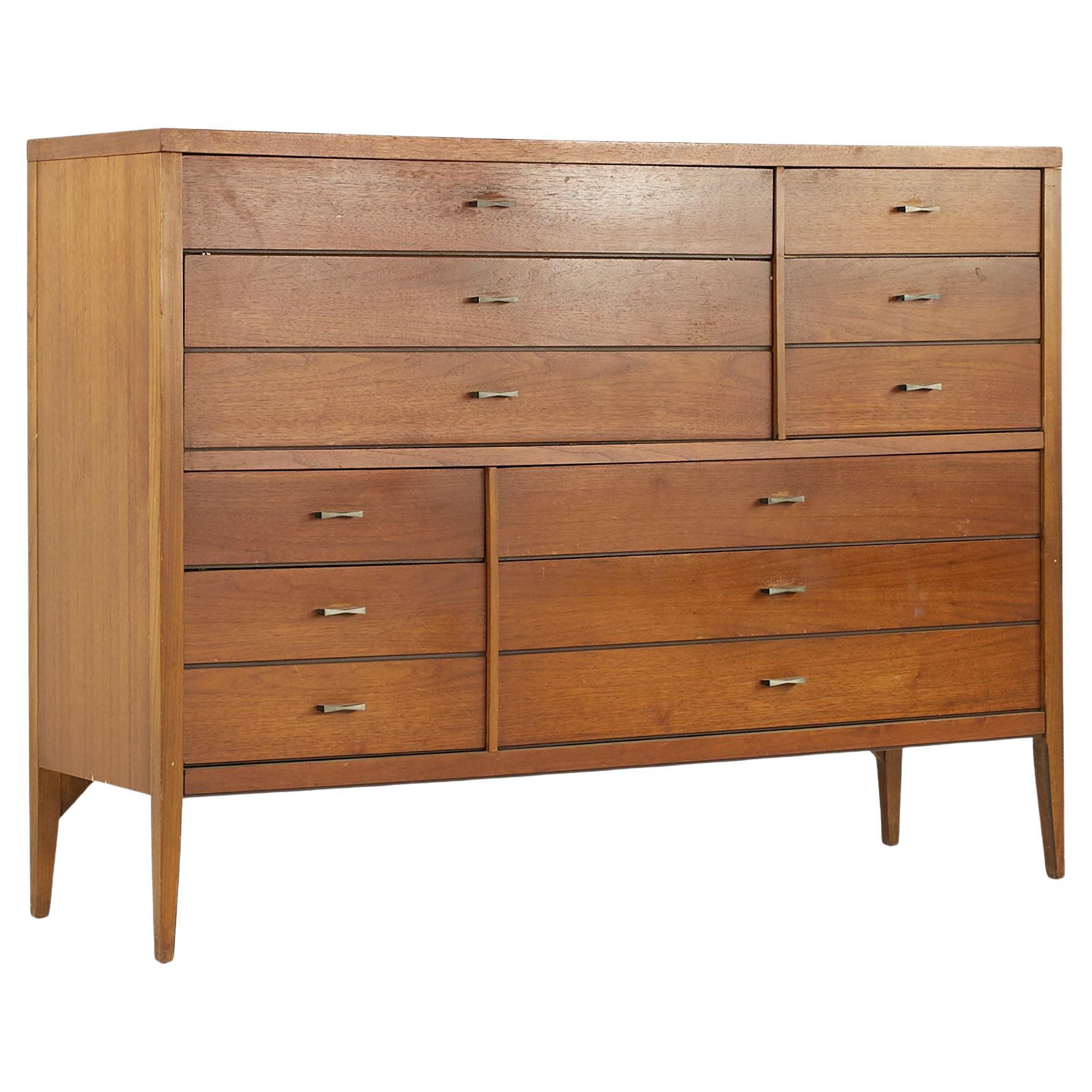 Wonderful Sculptural Walnut Tall Dresser Bowtie Pulls Mid-Century ...
