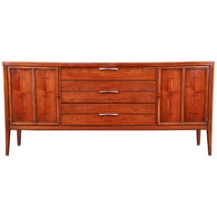 Lane Tuxedo Mid-Century Modern Walnut Sideboard Credenza, 1960s