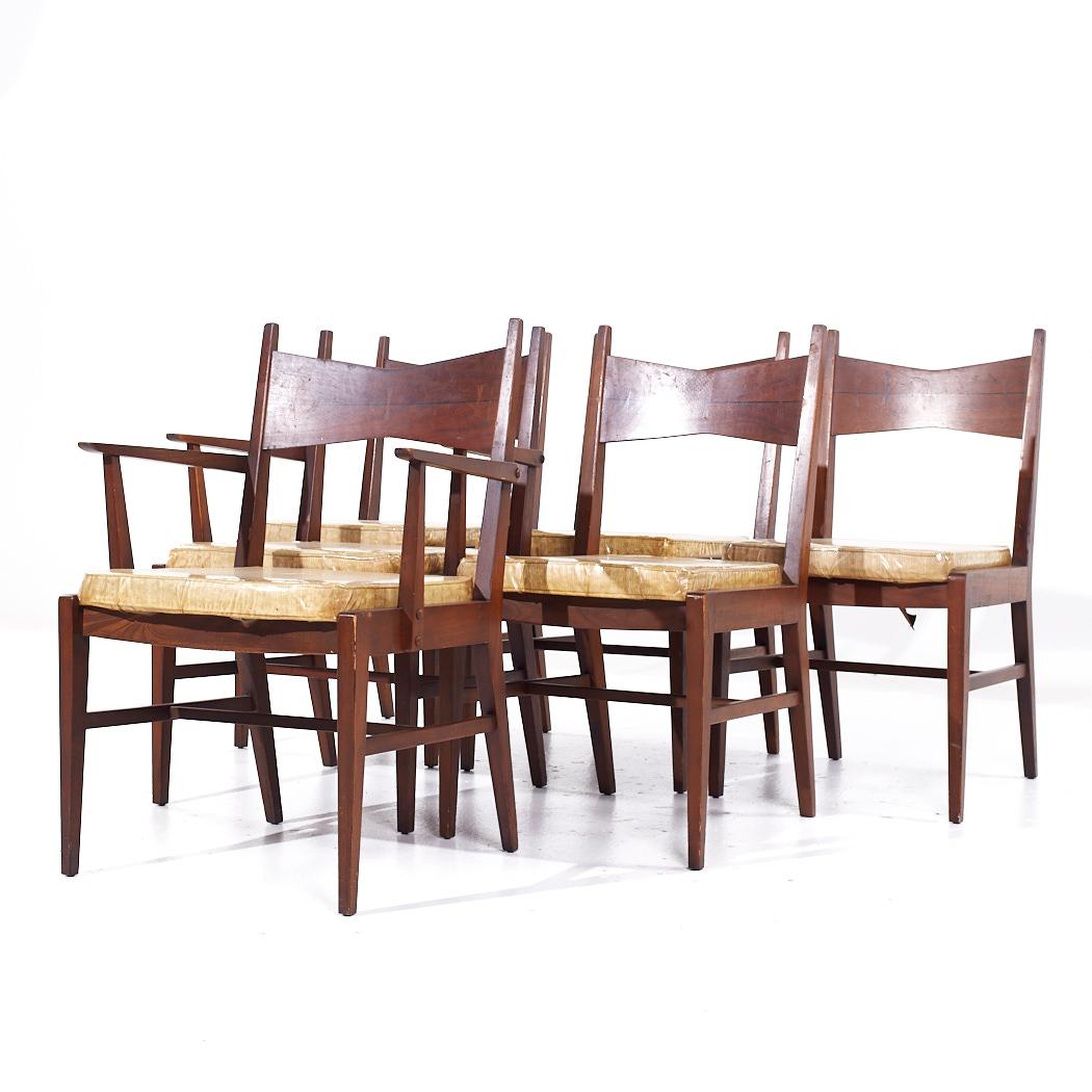Mid-Century moderno Sedie da pranzo Lane's Tuxedo in legno di noce del Medioevo - Set di 6 in vendita