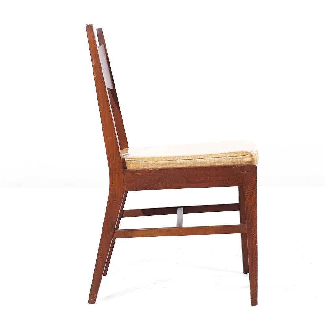 Tappezzeria Sedie da pranzo Lane's Tuxedo in legno di noce del Medioevo - Set di 6 in vendita