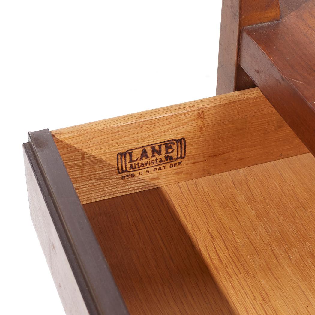Lane Tuxedo Mid Century Walnut Serving Bar Cart 7