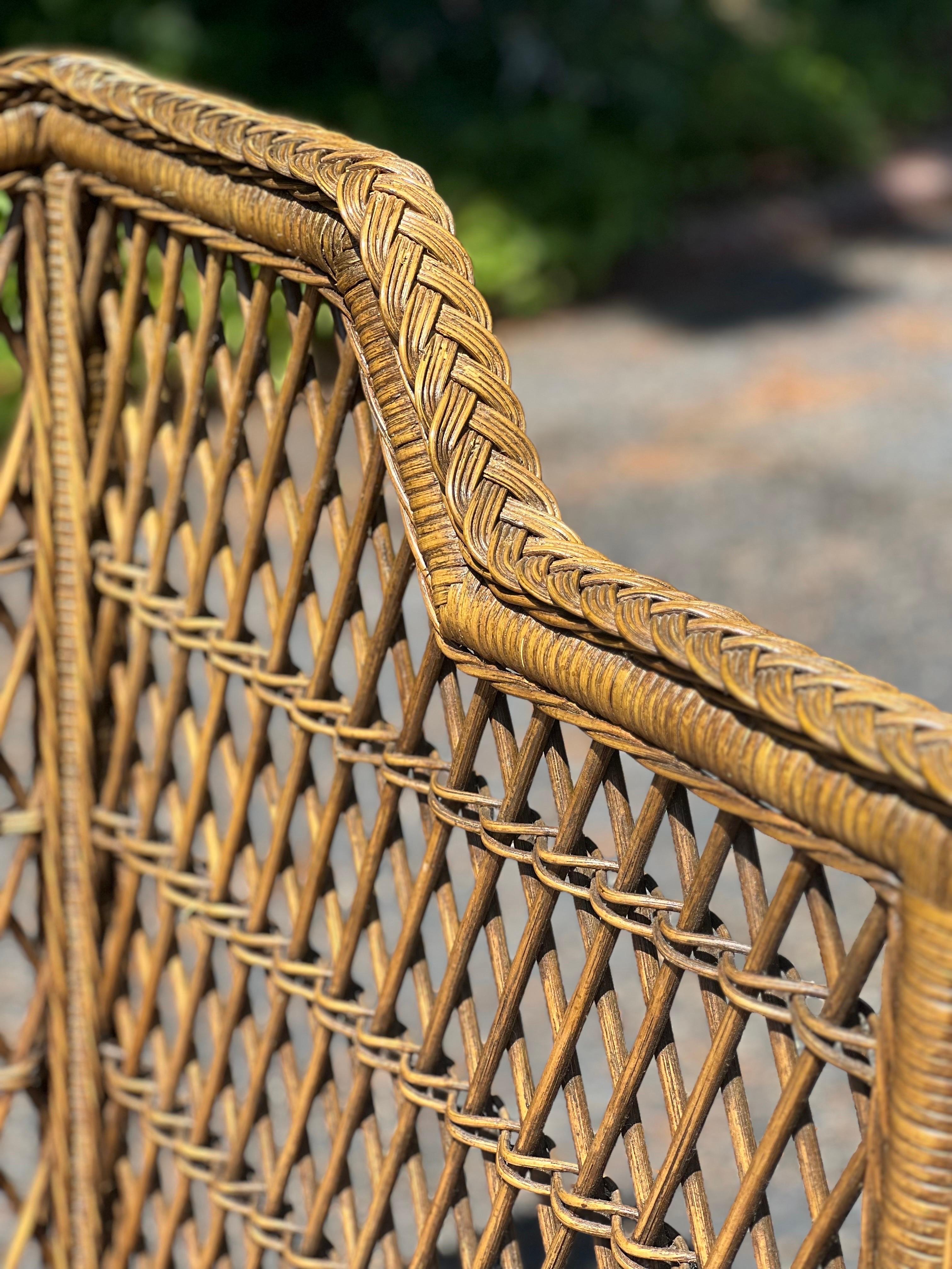 Lane Venture 'Excursions' Rattan and Wicker Settee For Sale 7