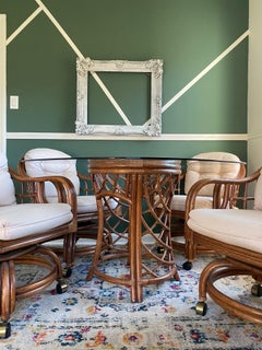 Lane Venture Rattan and Bamboo Dining Table & 4 Chairs