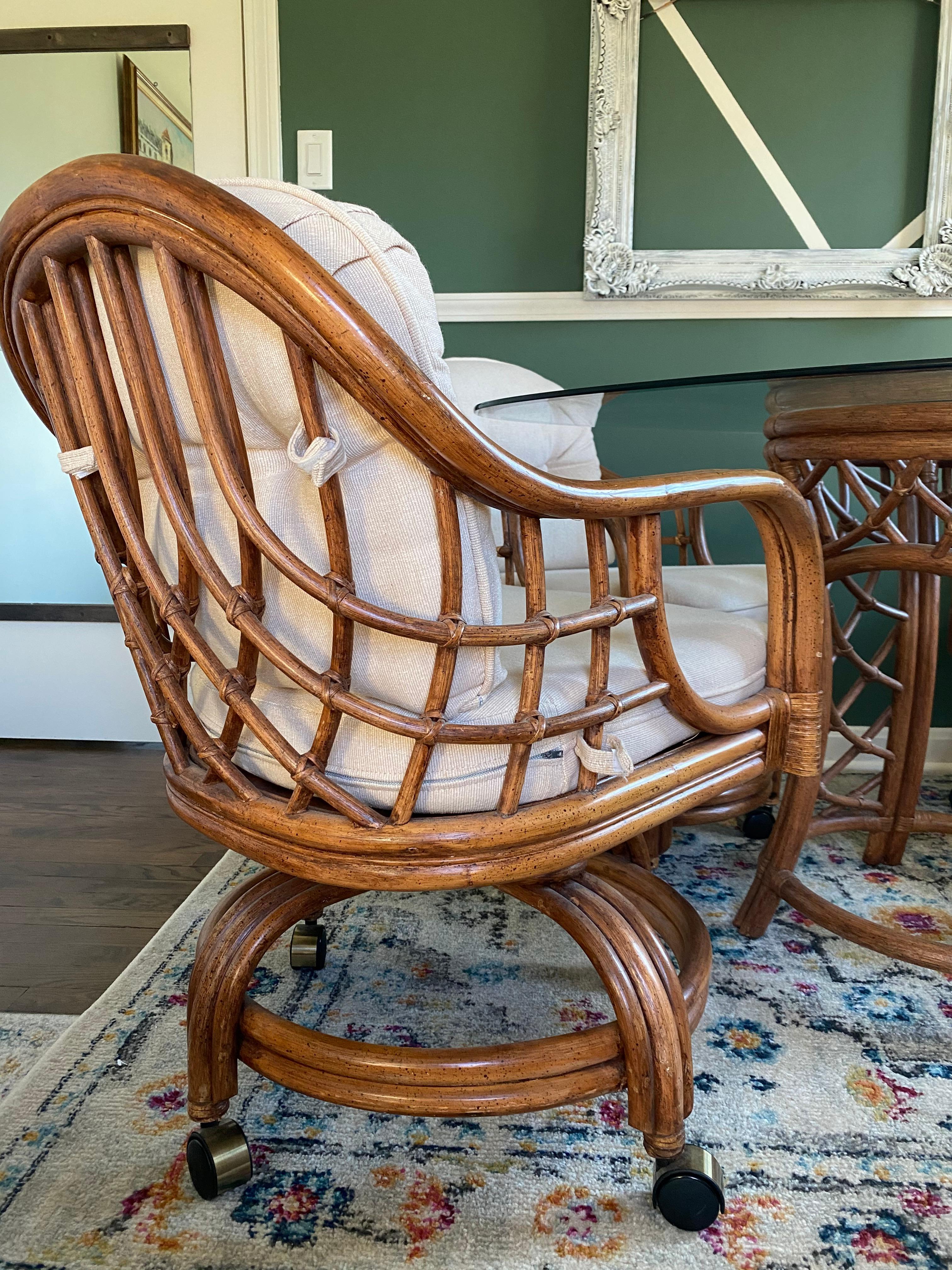 Bohemian Lane Venture Rattan and Bamboo Dining Table & 4 Chairs