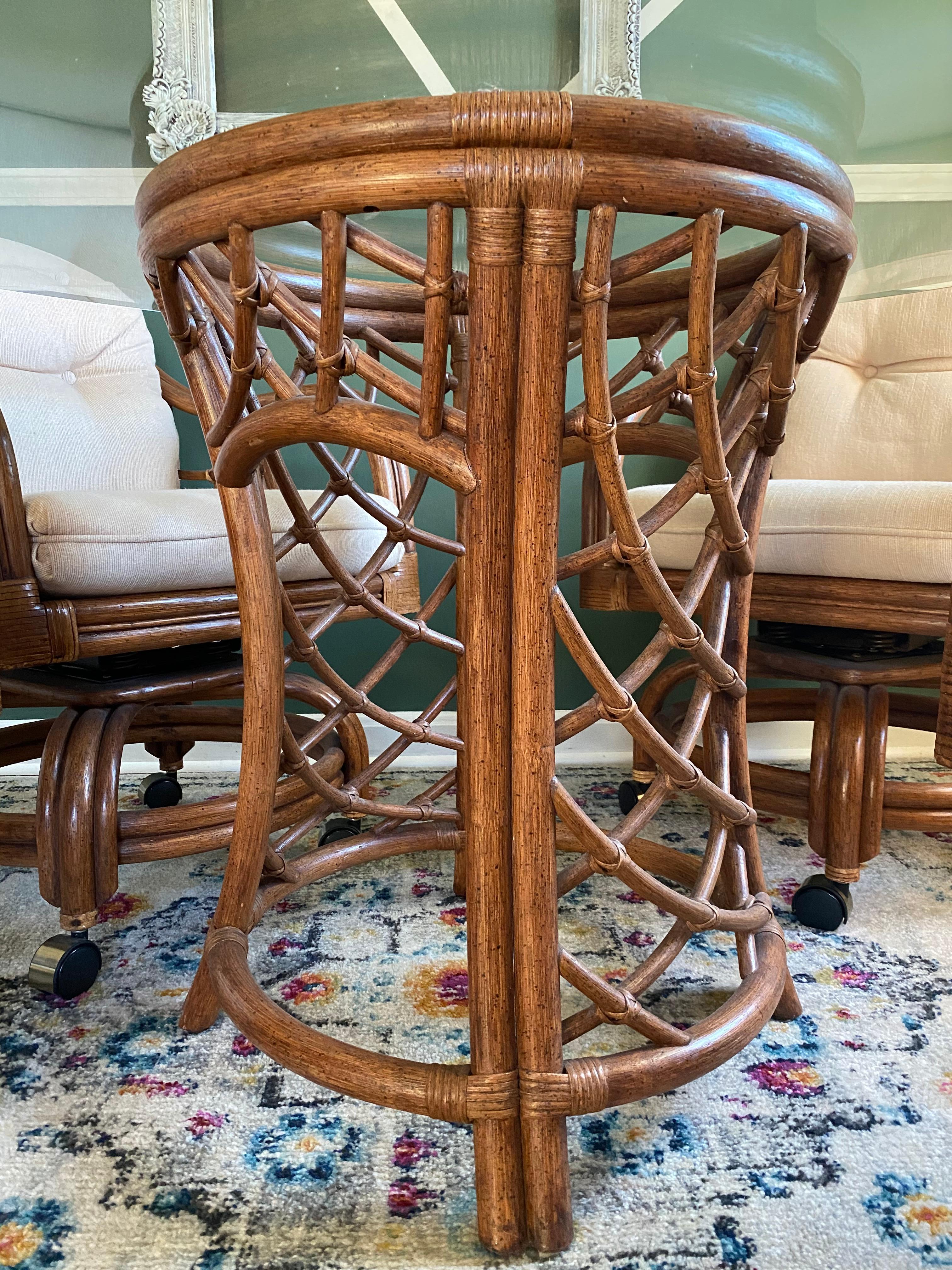American Lane Venture Rattan and Bamboo Dining Table & 4 Chairs