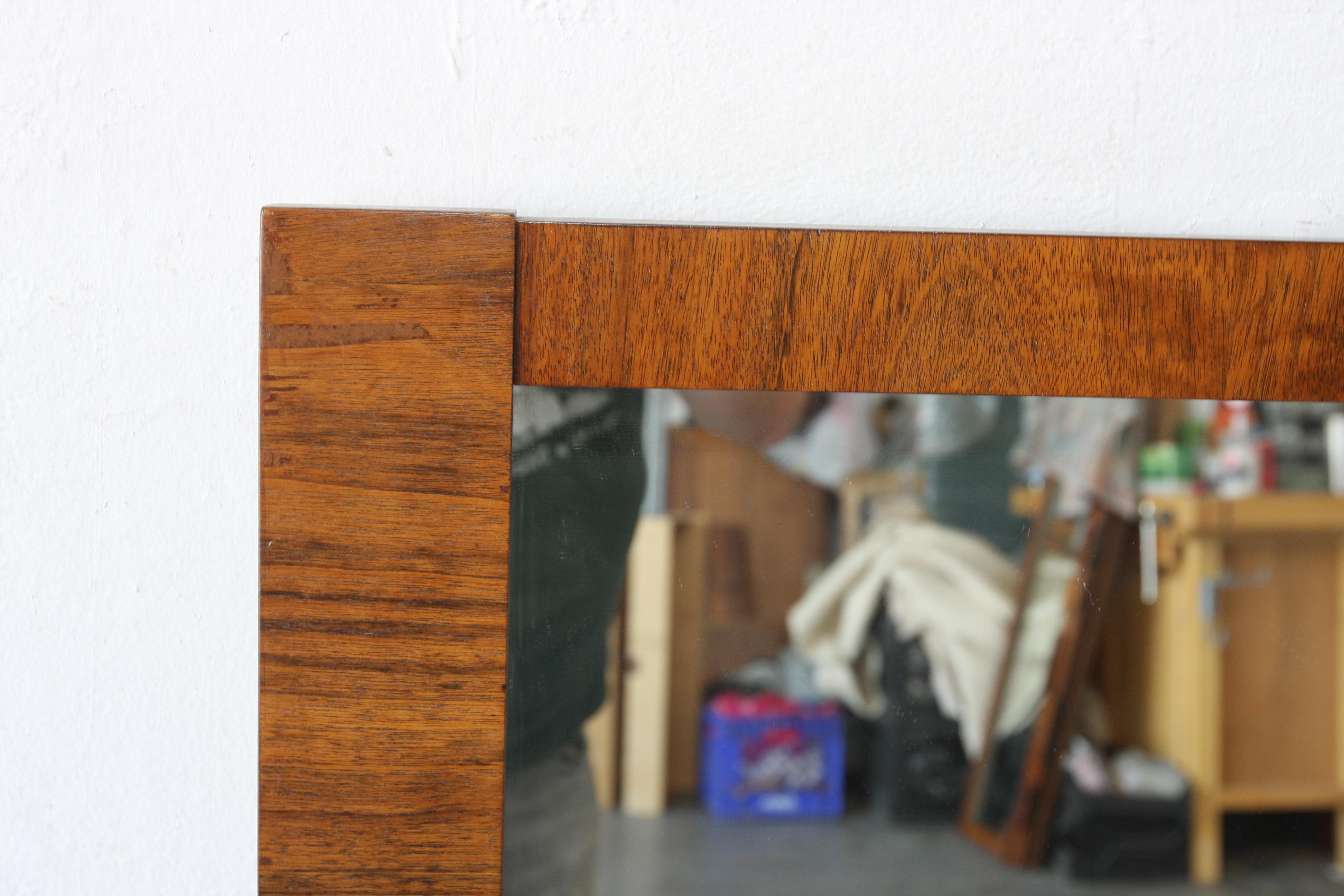 Lane Vintage Brutalist Mid Century walnut Staccato Double Mirror For Sale 7