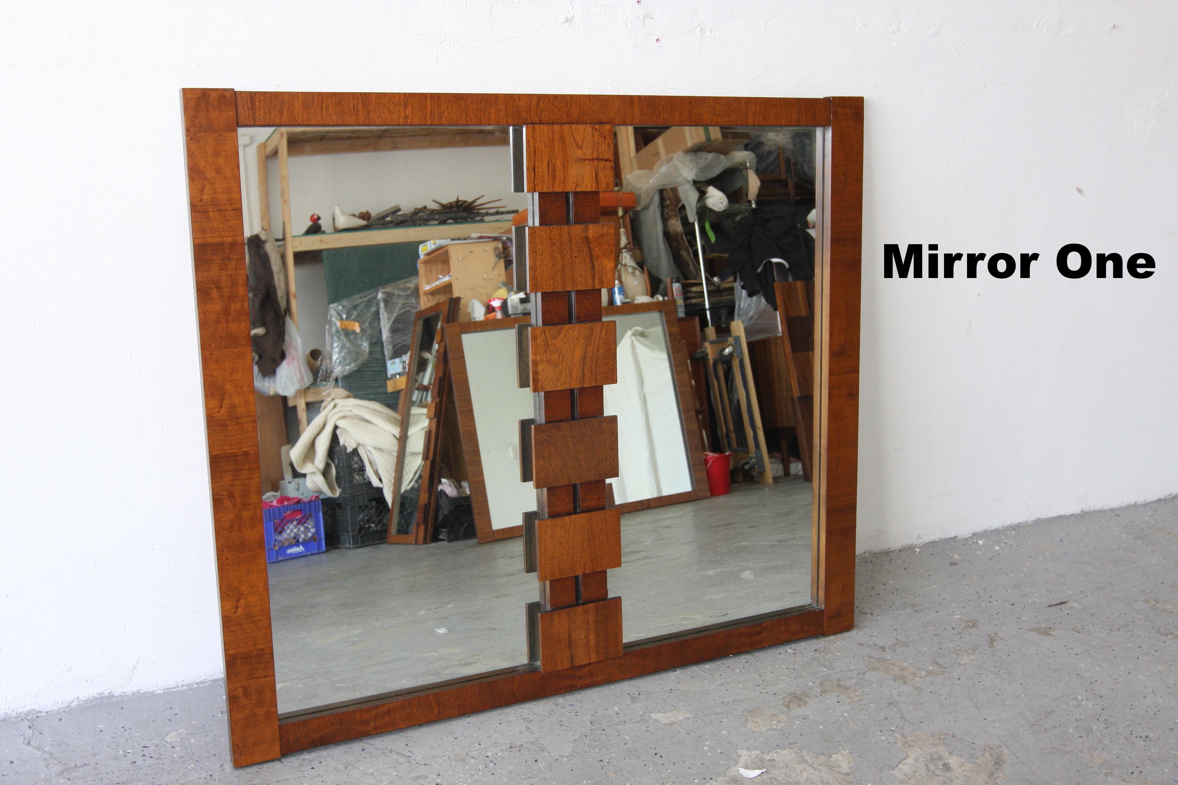 Fin du 20e siècle Miroir double Staccato vintage brutaliste du milieu du siècle dernier en vente