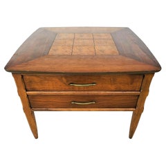 Lane Vintage MCM Walnut and Burl Side End Table