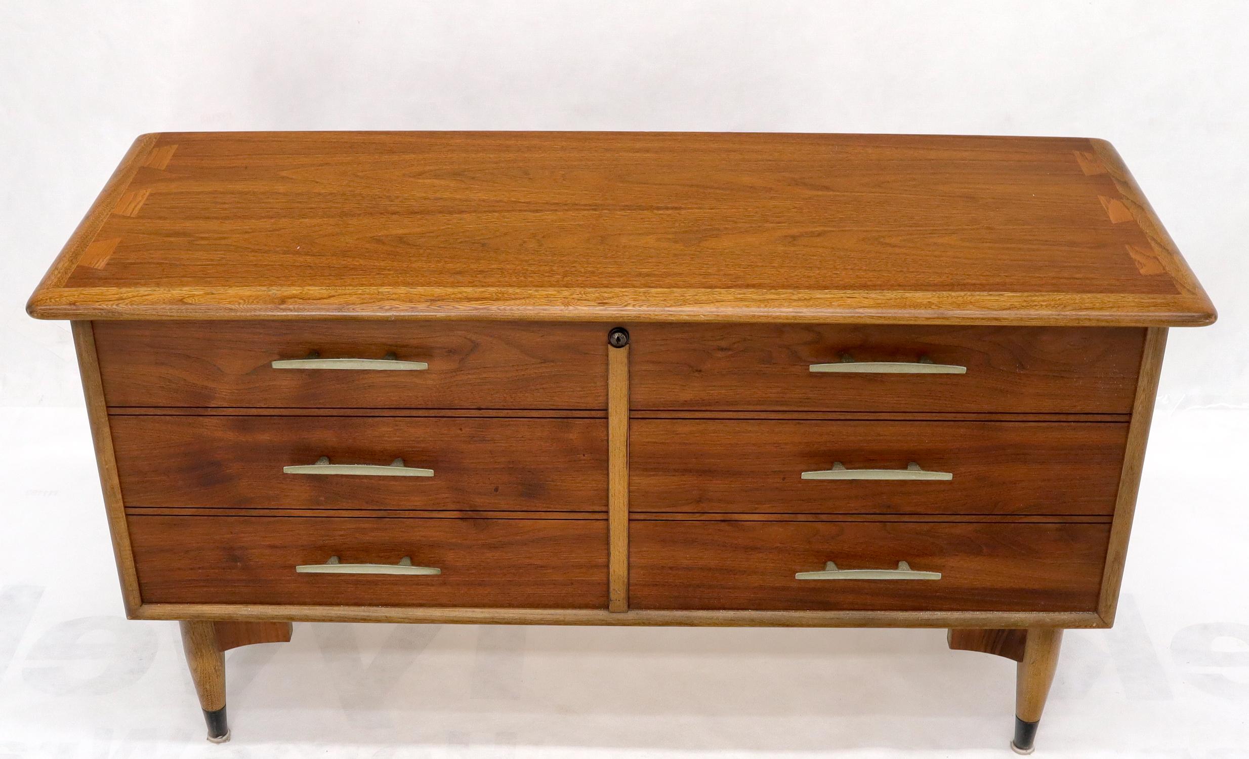 Mid-Century Modern walnut hope chest trunk by Lane.