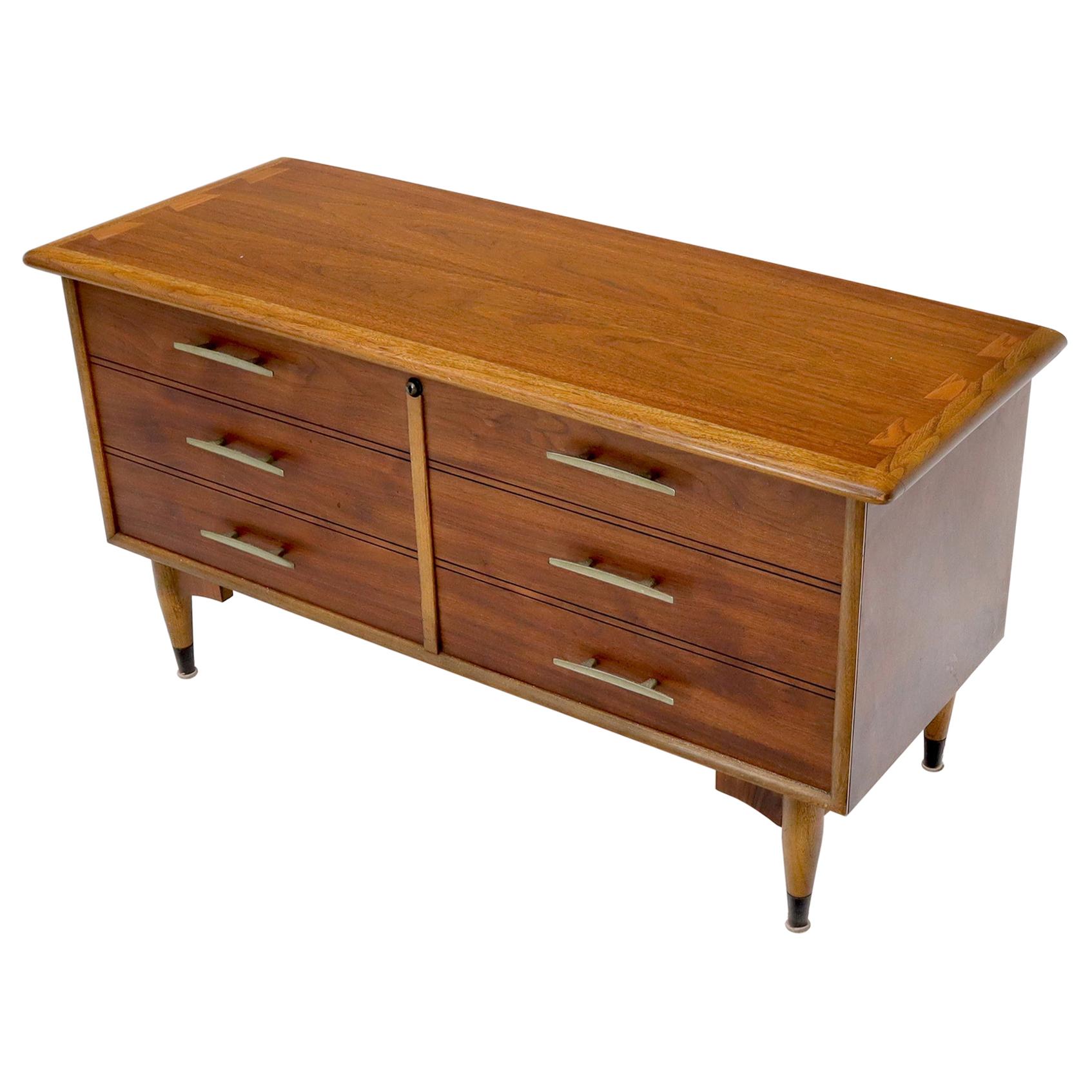 Lane Walnut Dovetail Mid-Century Modern Cedar Hope Chest Trunk