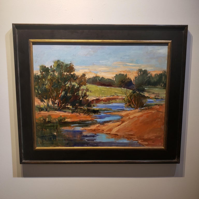 LaNell Arndt Landscape Painting - Quiet Place , oil painting, American Expressionism style ,Texas Artist,