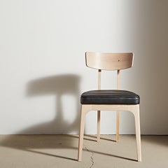 Laneway Chair in Blanc American Oak, Black Leather and Brass