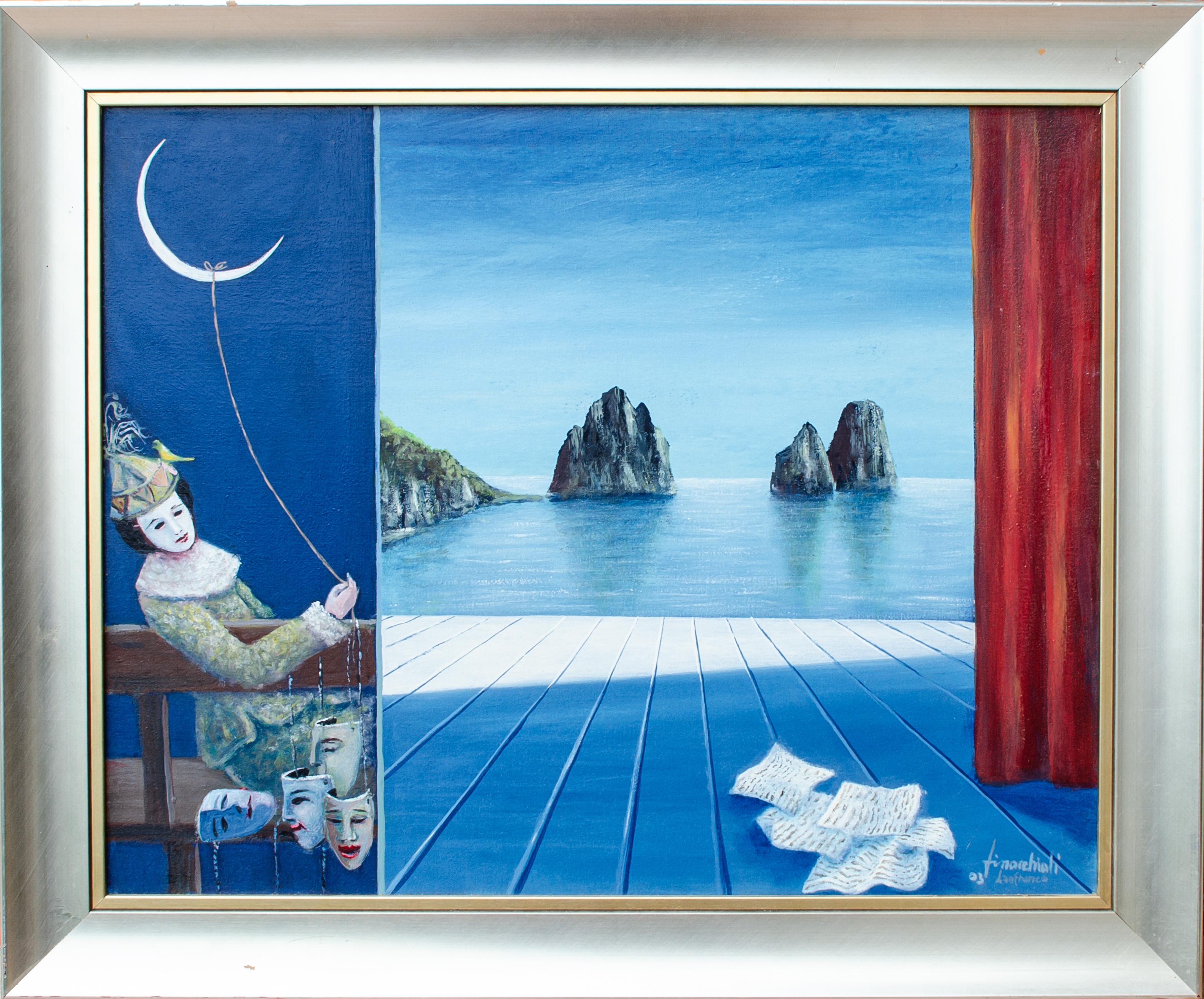 Paysage surréaliste de l'artiste italien Lanfranco Finocchioli en vente 1