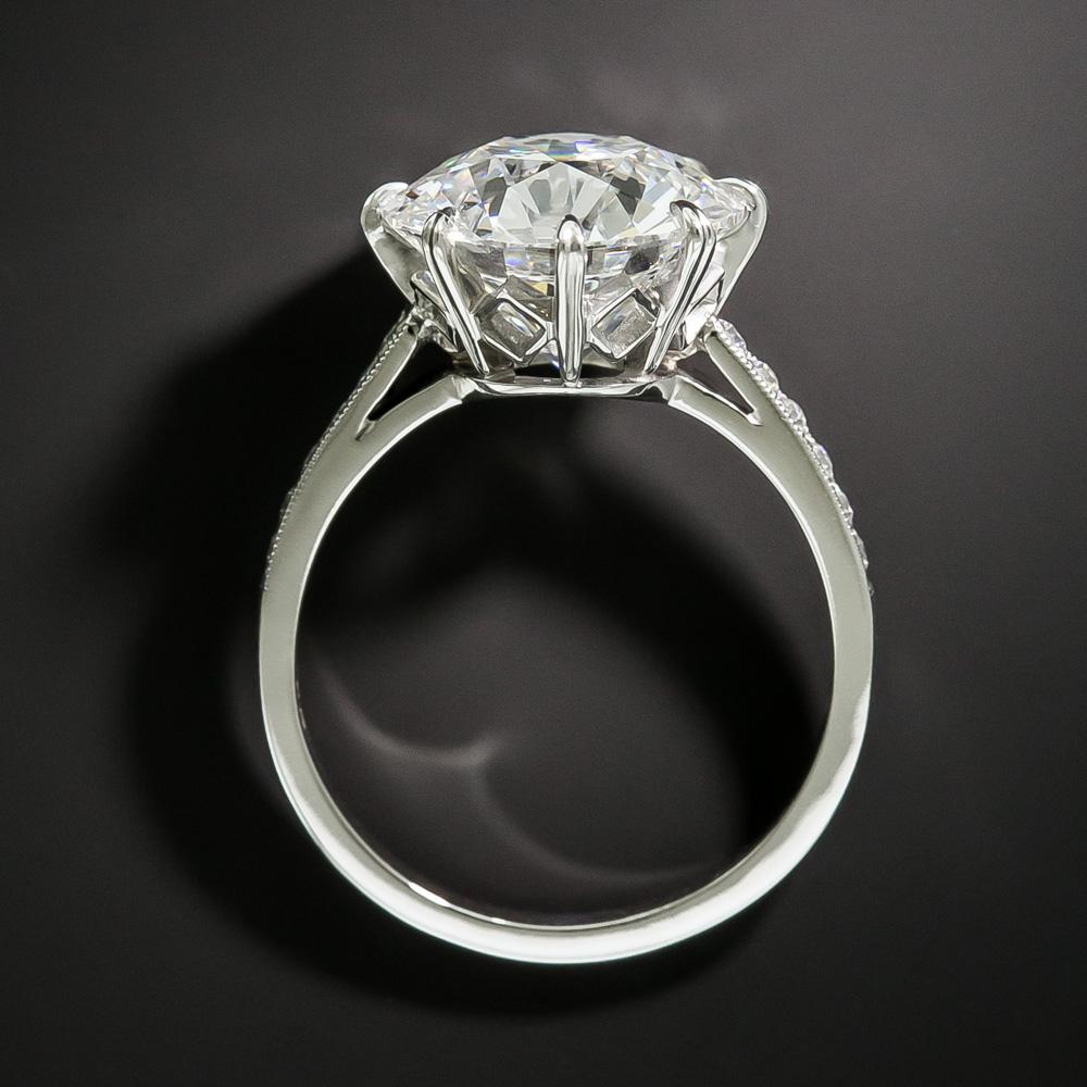 Lang Collection 5.03 Carat European-Cut Diamond Ring, GIA F VS1 In New Condition In San Francisco, CA