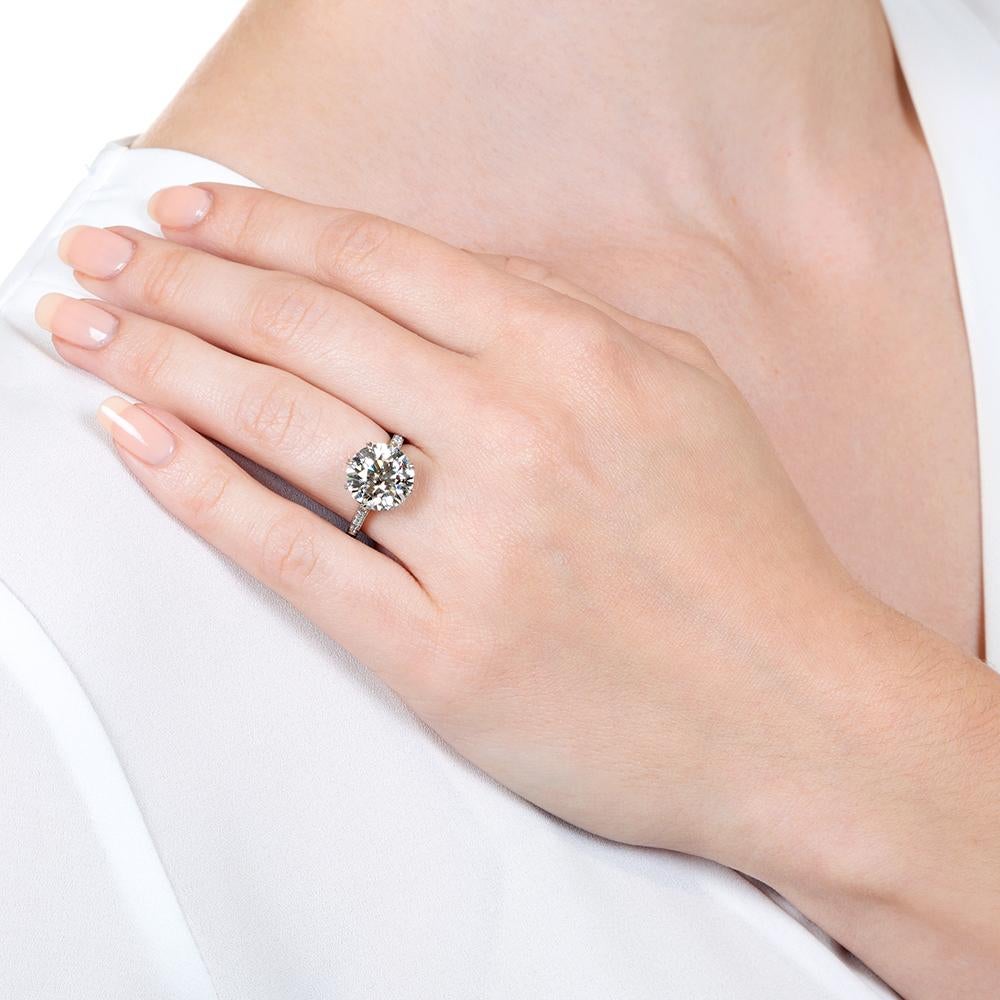 Women's Lang Collection 5.03 Carat European-Cut Diamond Ring, GIA F VS1