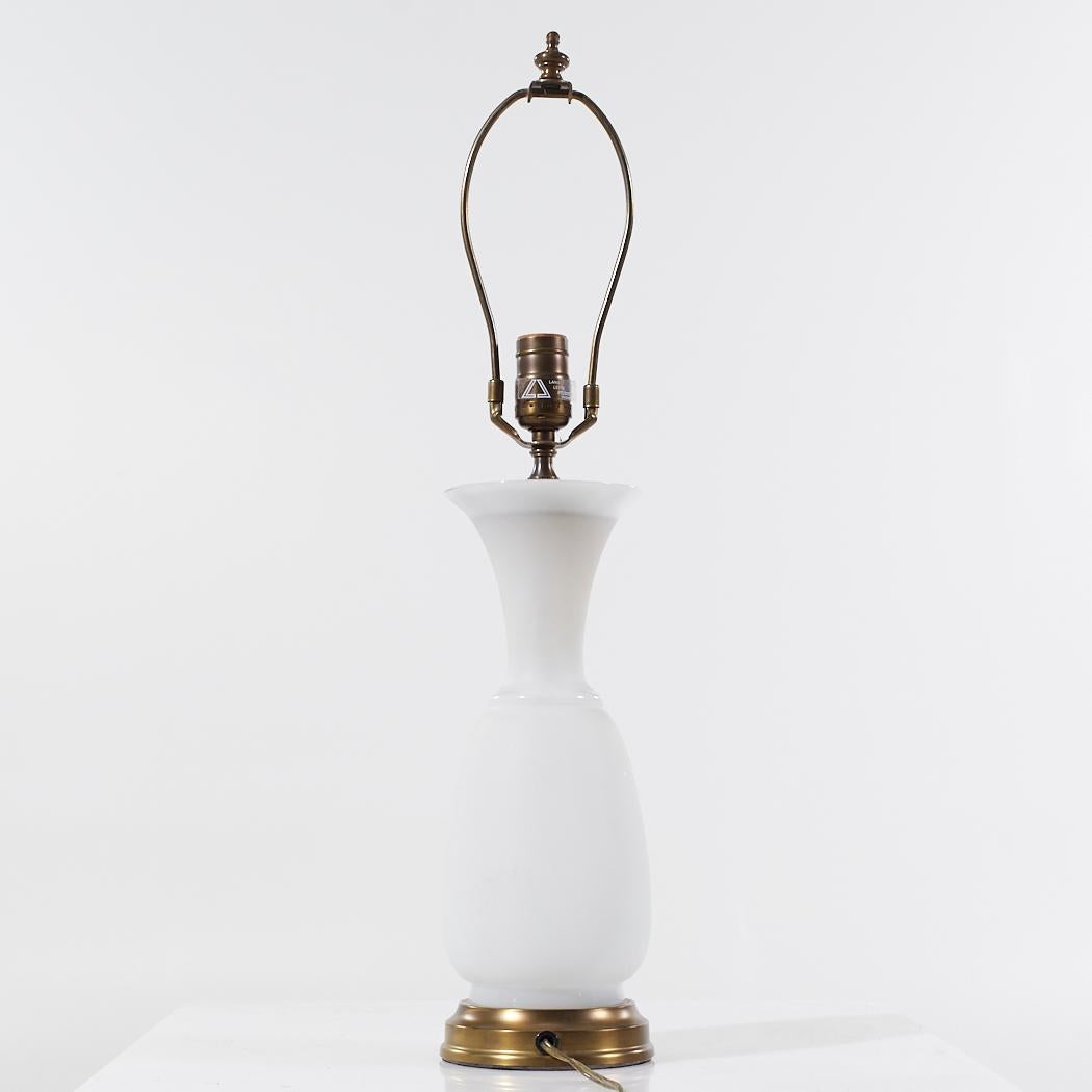 American Lang Levin Studios White Glass Table Lamp For Sale