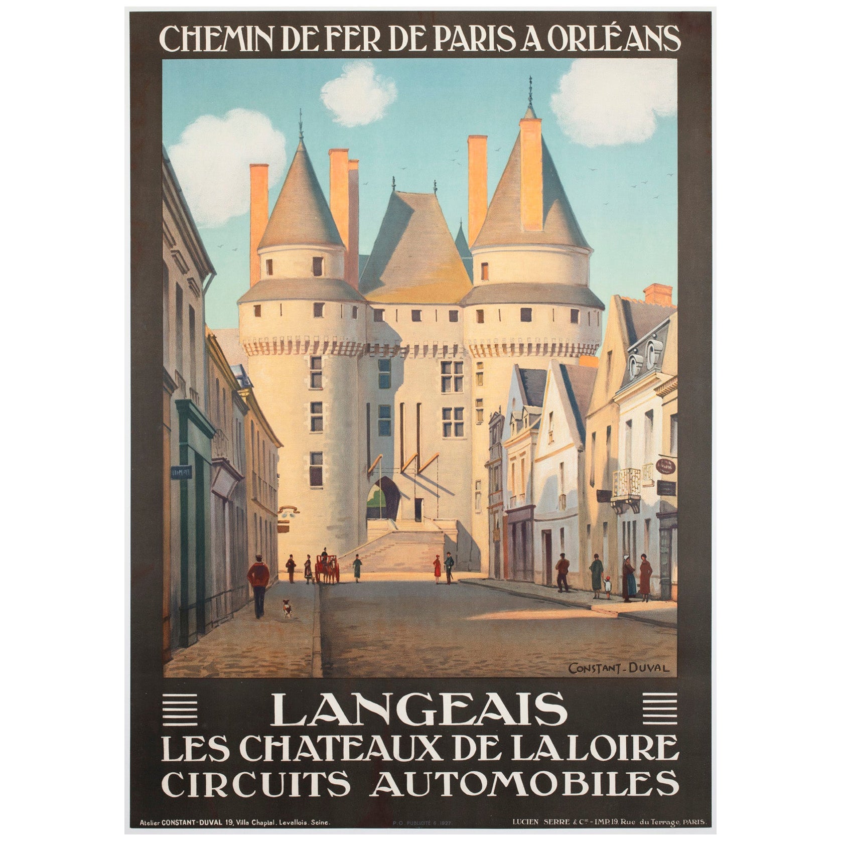 Langeais c1927 Französisch Reise-Werbeplakat, Constant Duval
