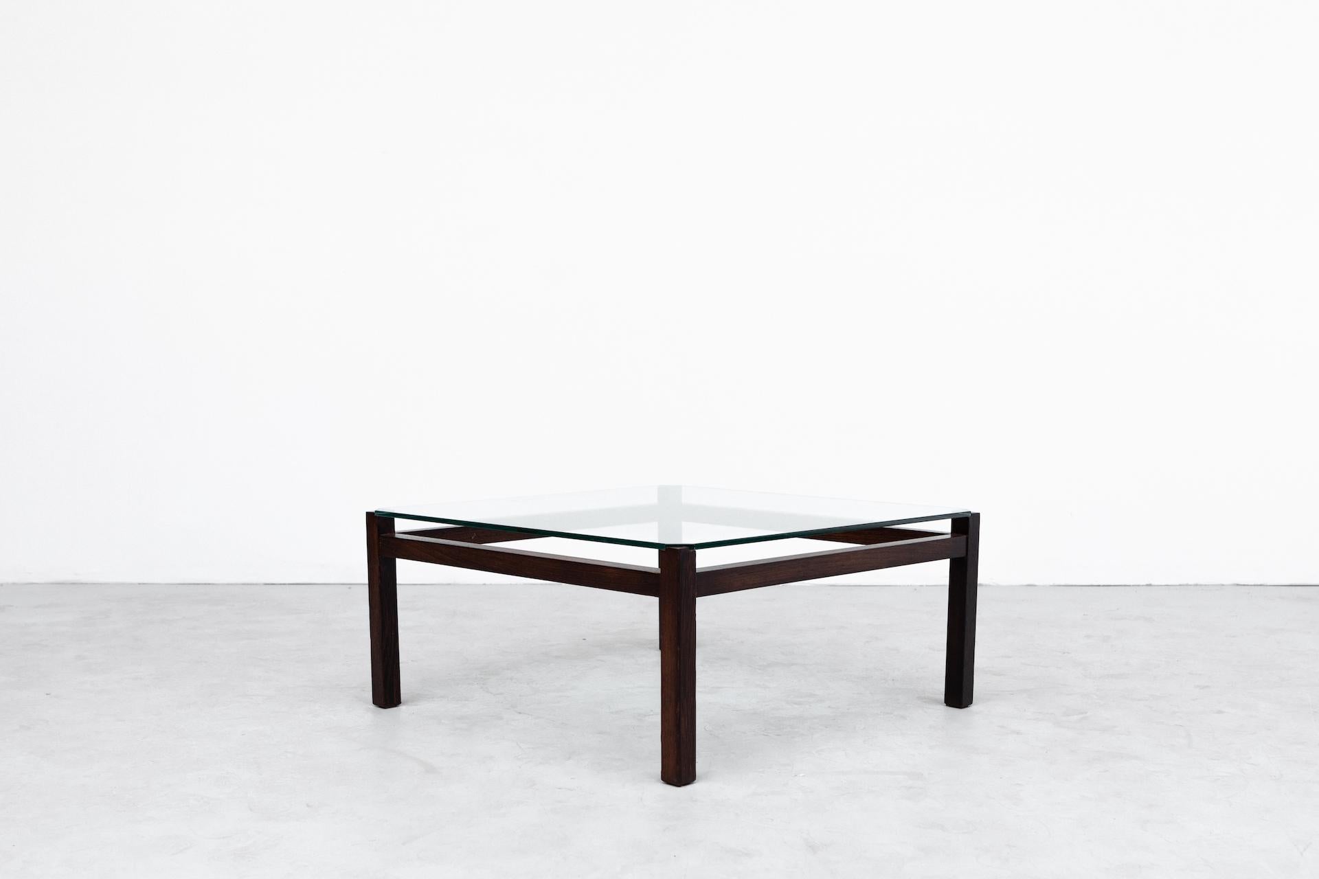 Mid-Century Modern 'Langerak' Wenge Wood and Glass Coffee Table by Kho Liang Ie for 'T Spectrum