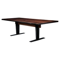 Langford Live Edge Dining Table, by Ambrozia, Black Walnut Slab, Hand-Blackened