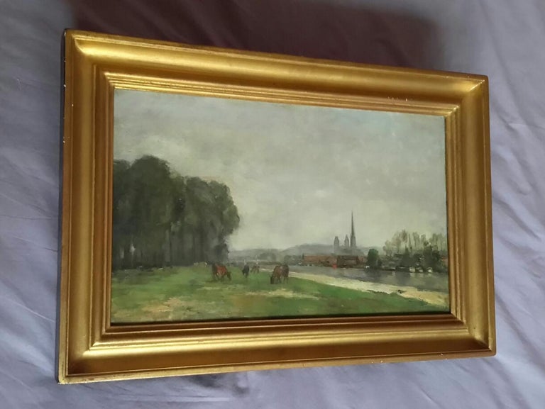  Normandy Rouen Cathedral 19th Century Landscape For Sale 2