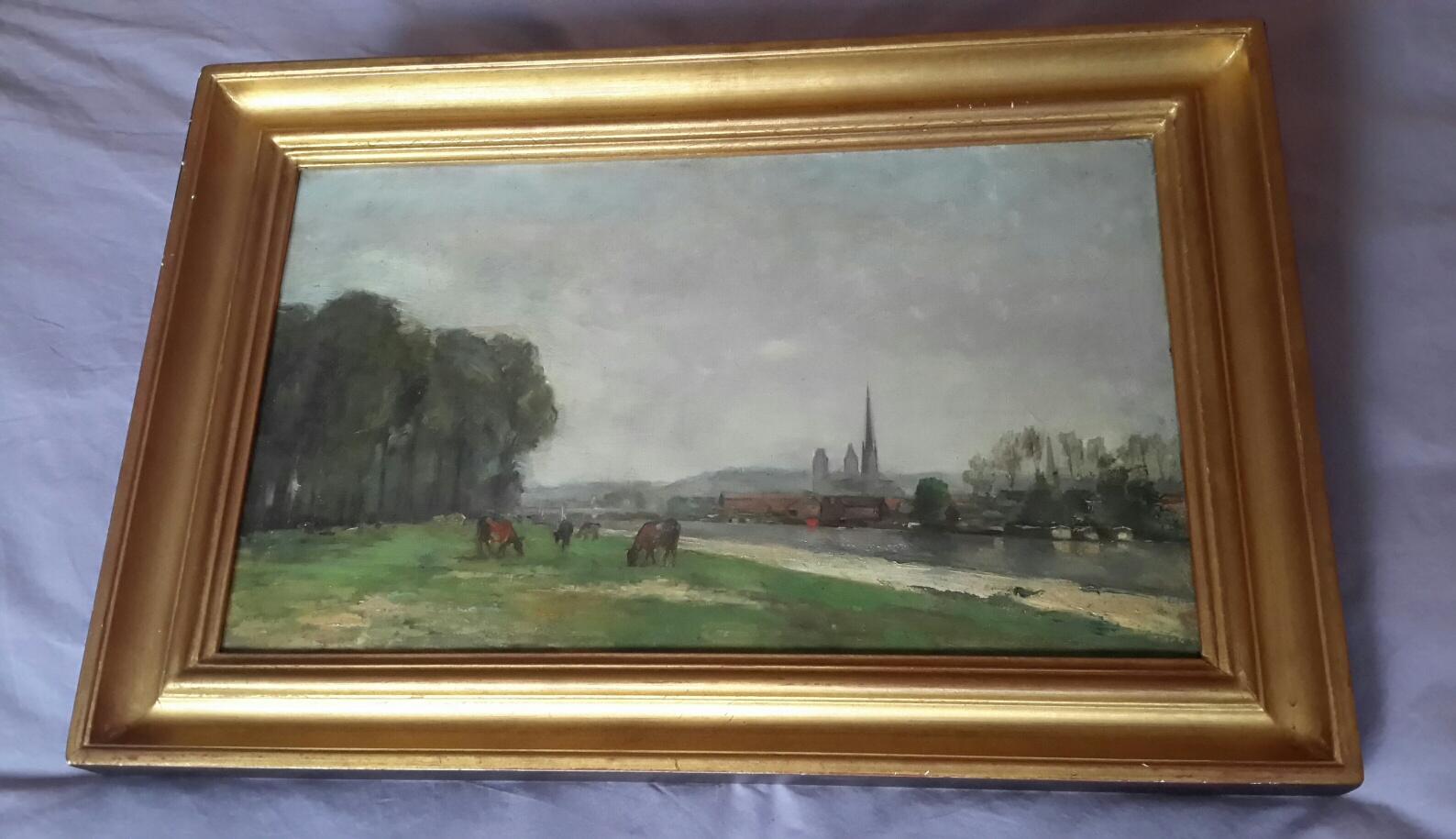  Normandy Rouen Cathedral 19th Century Landscape For Sale 1