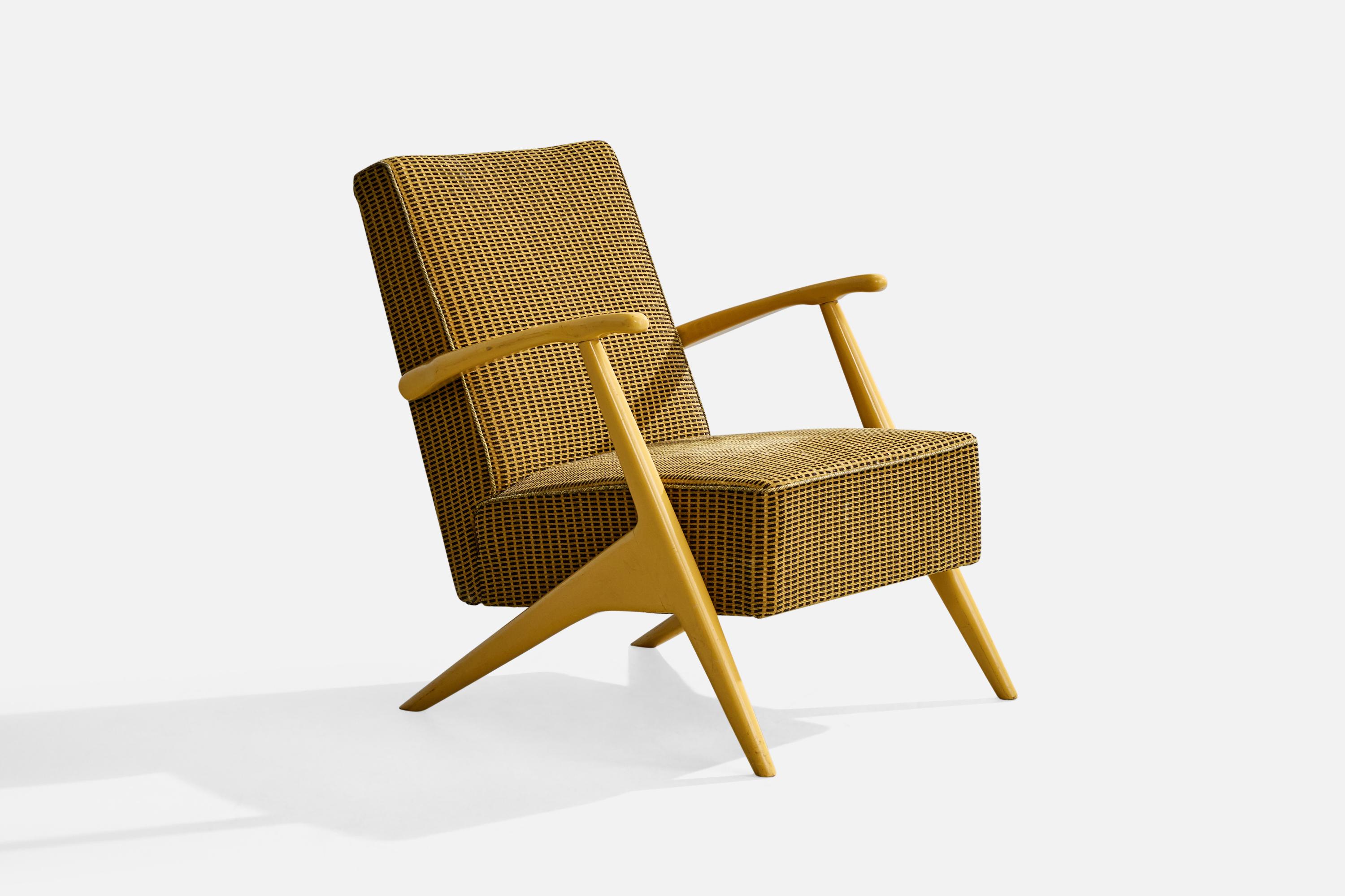 Mid-Century Modern Lani, chaise longue, Wood, tissu, Suède, années 1960 en vente