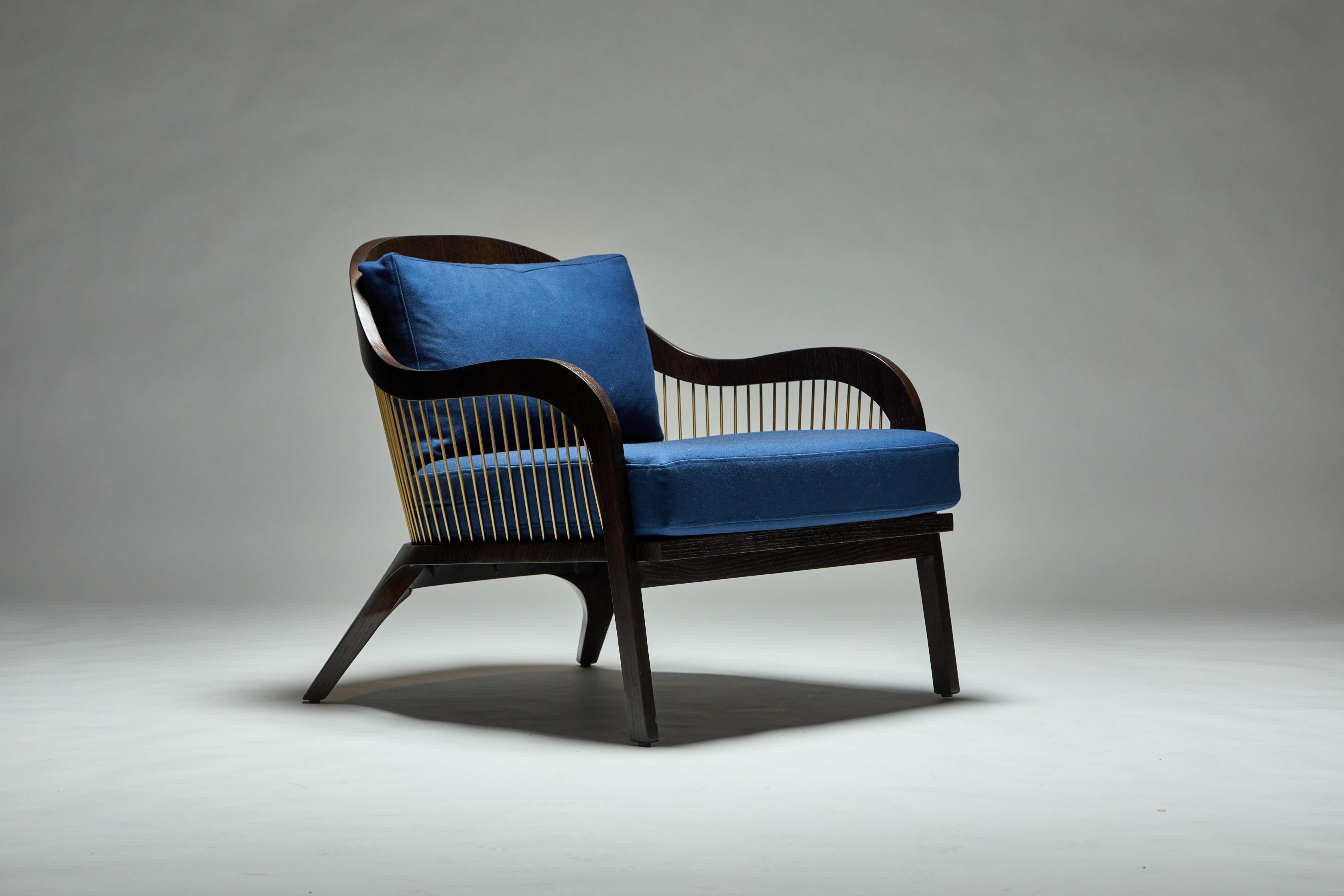 Oak Lanka Armchair, by Reda Amalou Design, 2015 -  Contemporary bergere seat For Sale