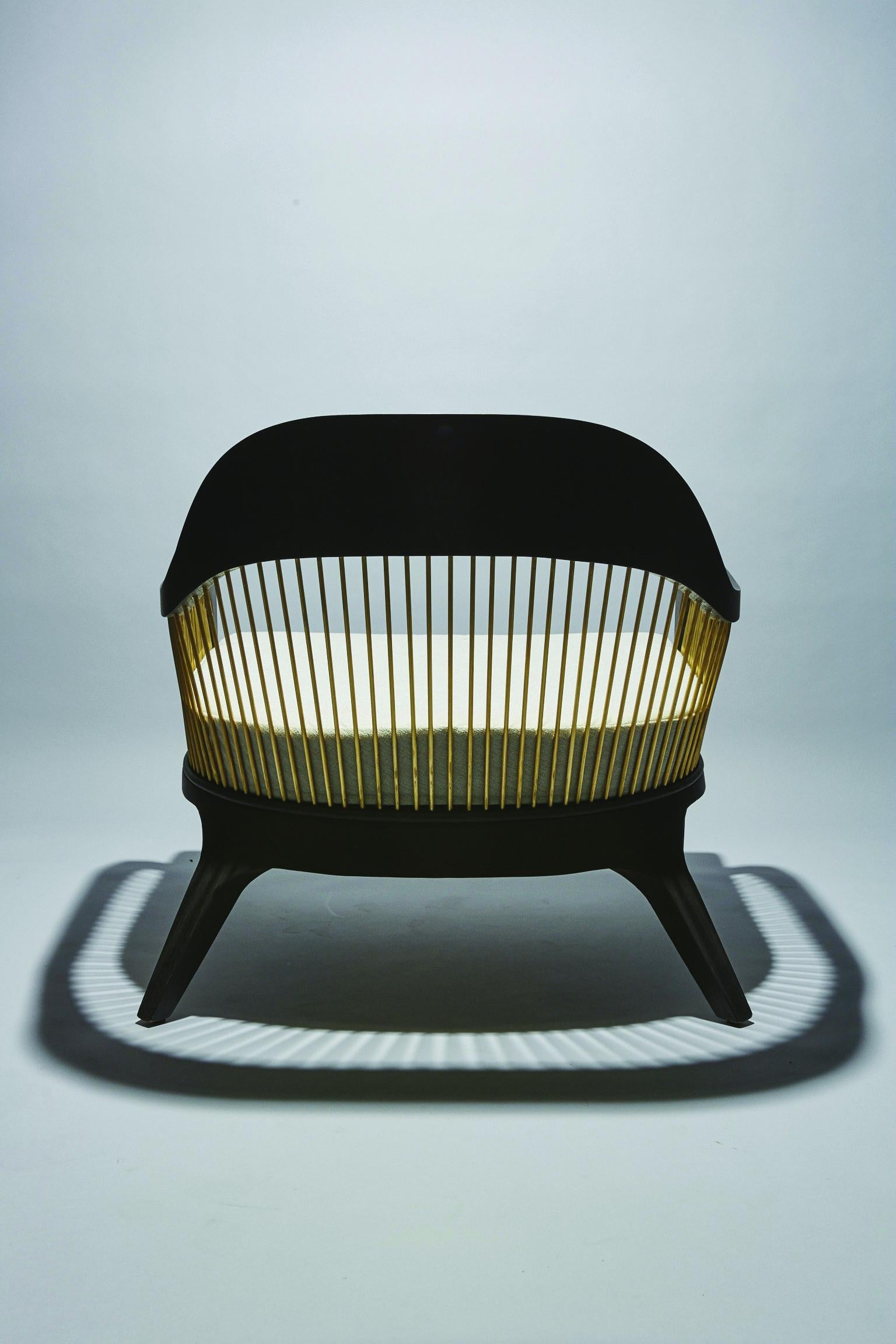 Burnished Lanka Armchair, by Reda Amalou Design, 2015 -  Contemporary bergere seat For Sale
