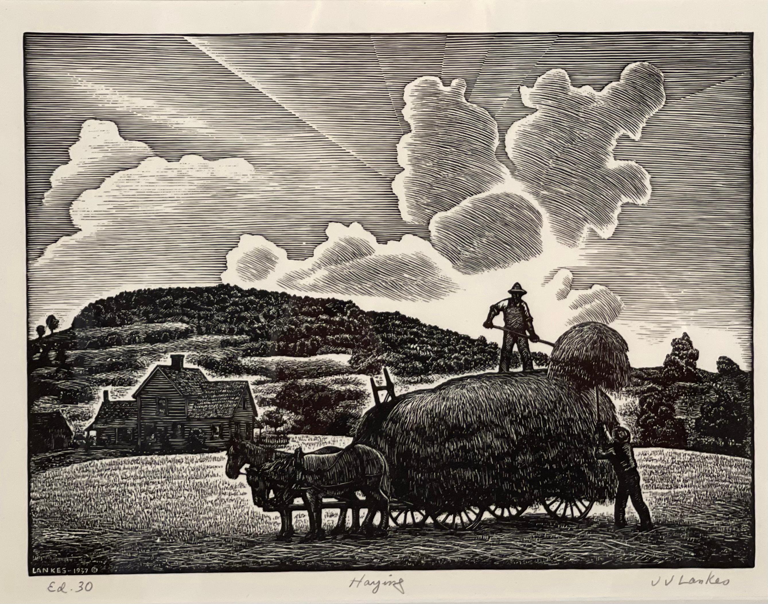 Lankes, Julius J, Landscape Print – HAYING