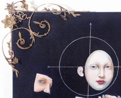 "Annunciation" a surreal nude with birds, flowers and ornaments