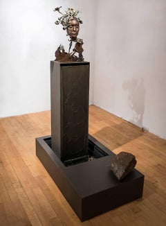 "The Birth of Eve Fountain" with bronze grapes, leaves and foliage