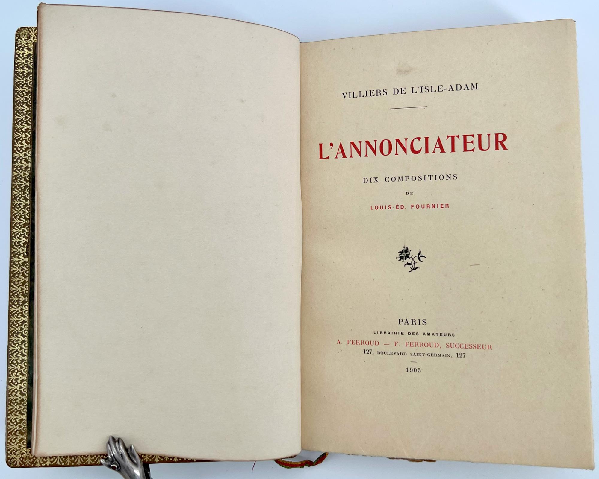 L'Annonciateur by Auguste Villiers de L'Isle-Adam – in special Art-Deco binding For Sale 8