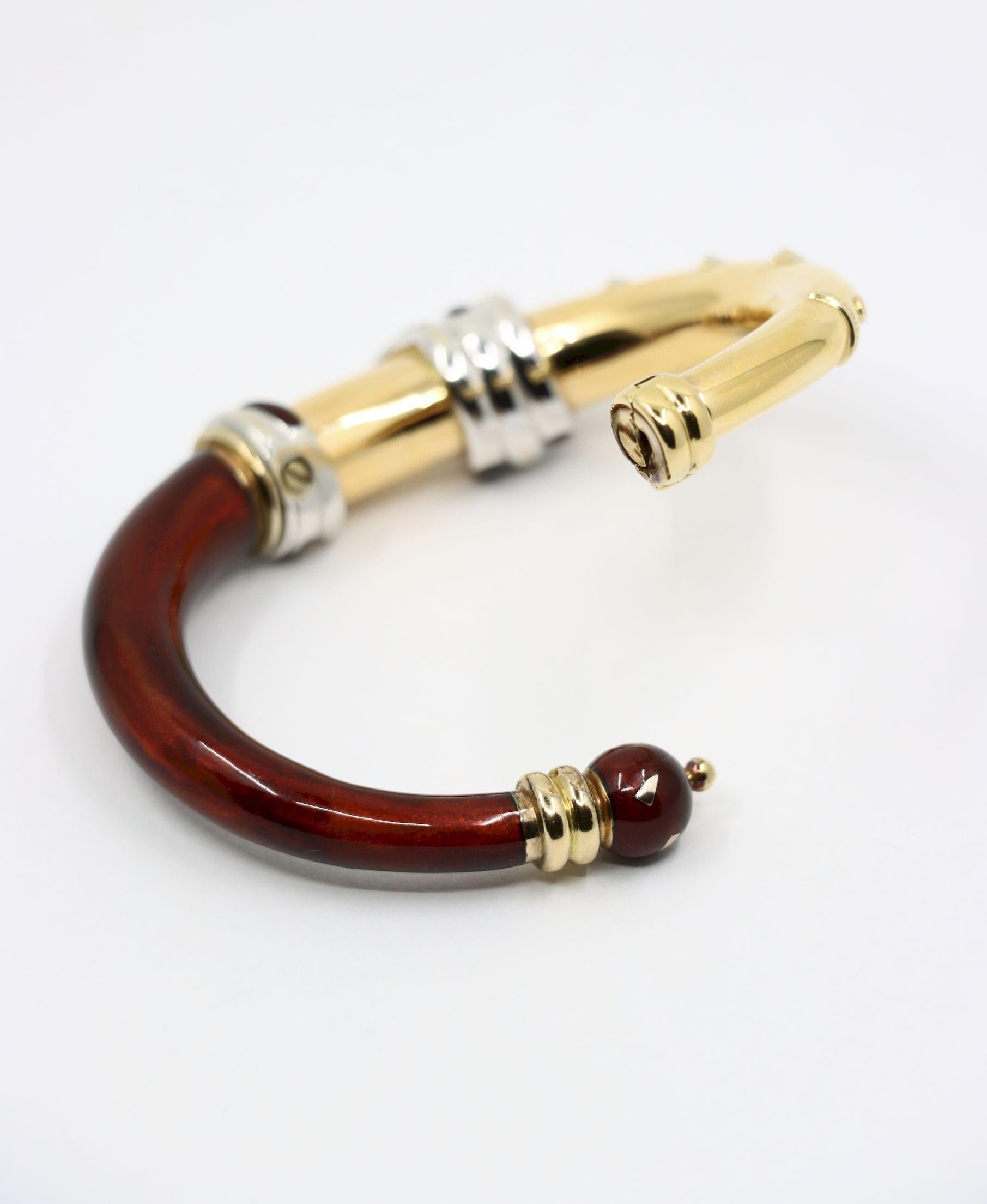LaNouvelle Bague 18K Gold & Silber Emaille-Diamant-Armband im Angebot 8